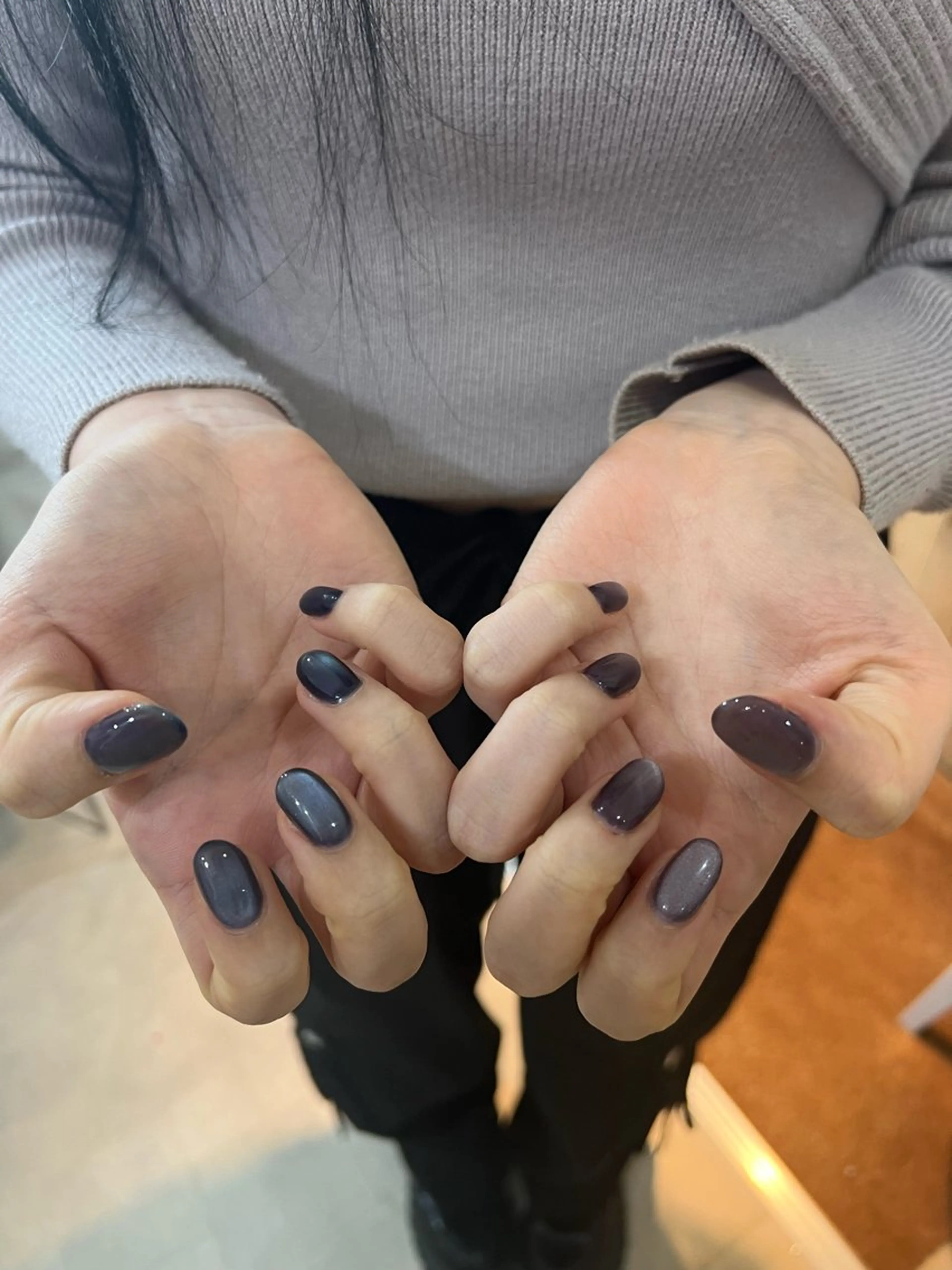 ネイル ブルー マグネットネイル ネイビー Free's nail　Sakiのネイルデザイン