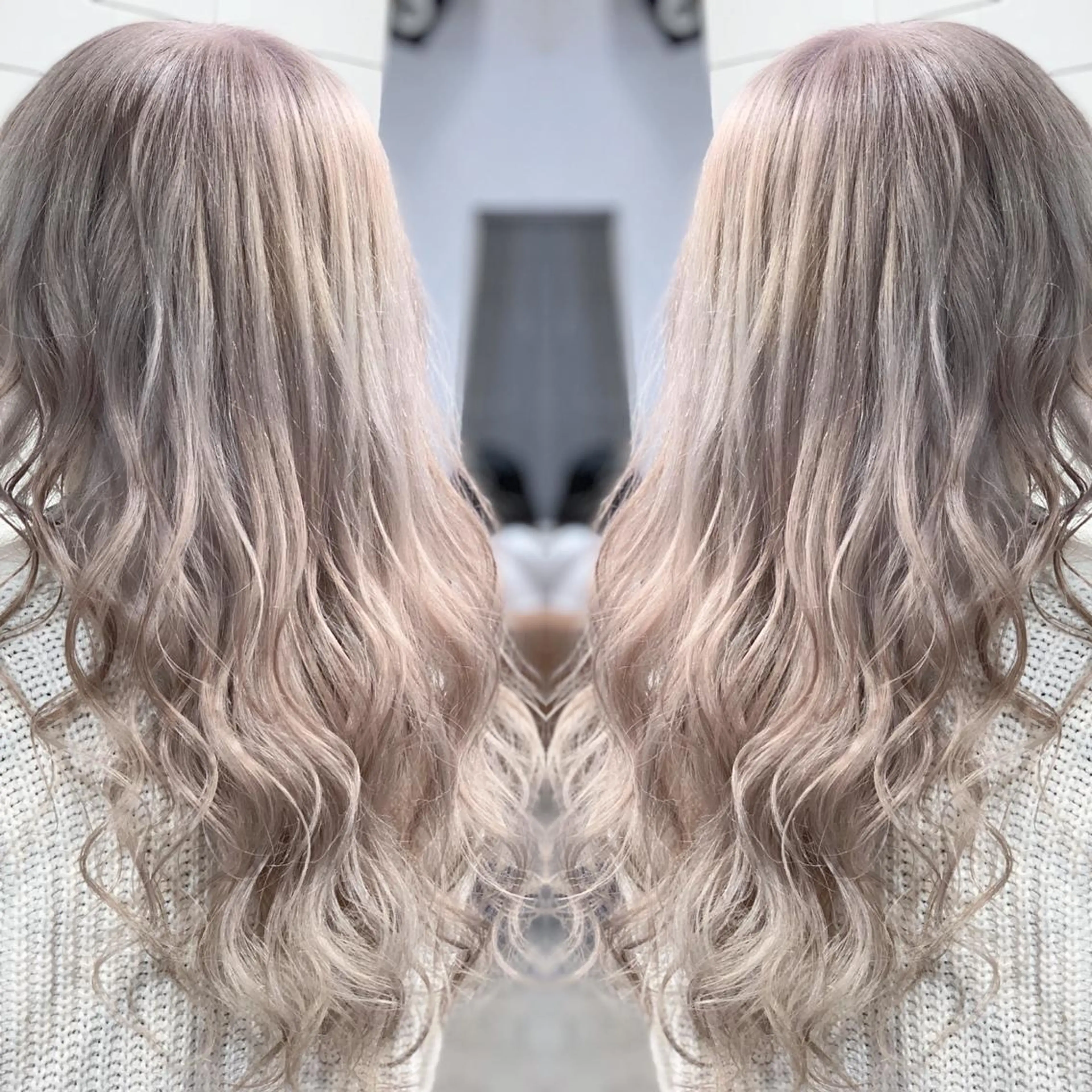 セミロング カラー ヘアアレンジ 髪質改善×ハイトーン 中田啄也のヘアスタイル