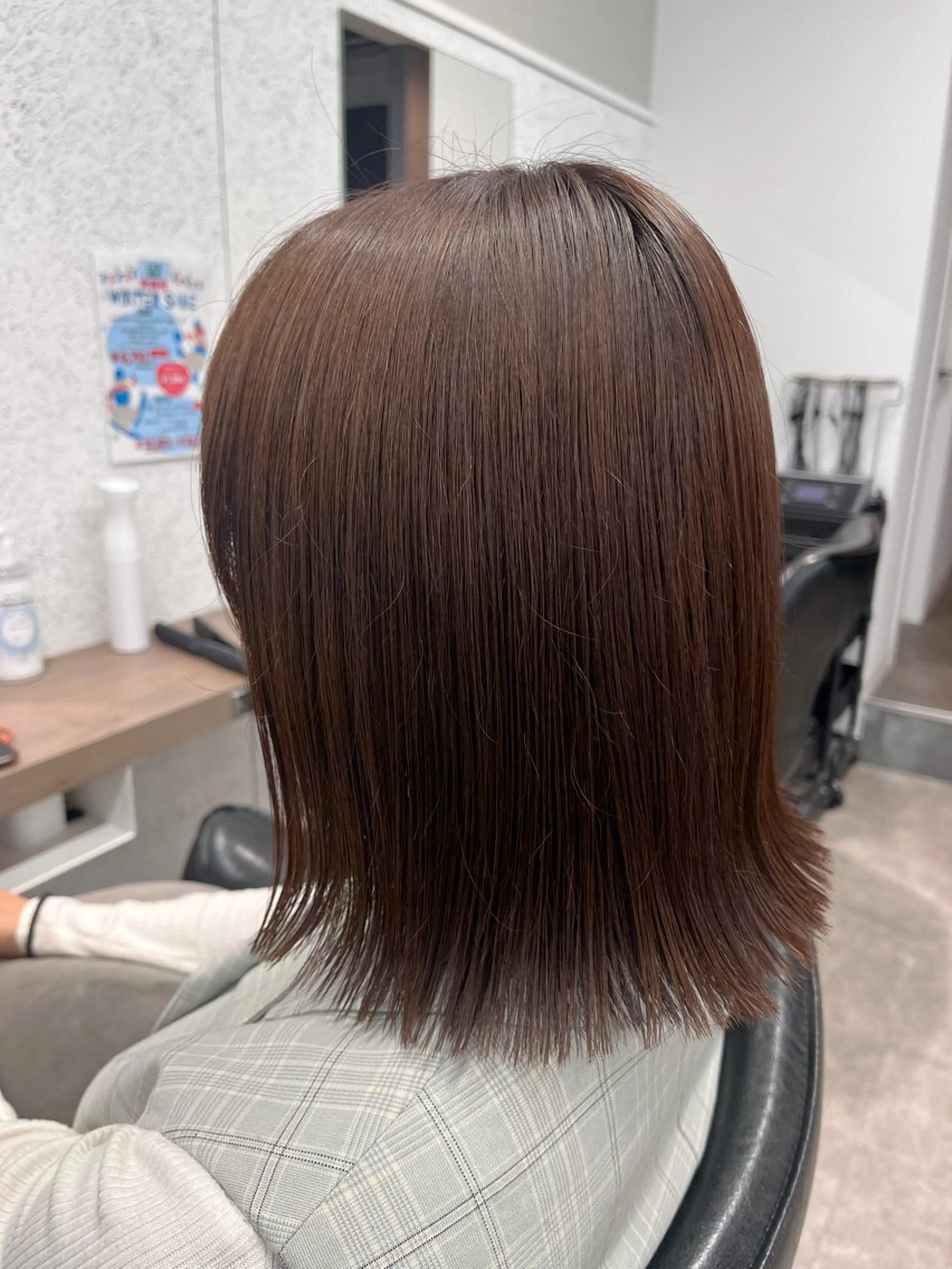 ミディアム カラー アッシュ 外ハネヘア ヘアカラー ボブ/透明感カラー/ 髪質改善/🌙/ルナのヘアスタイル