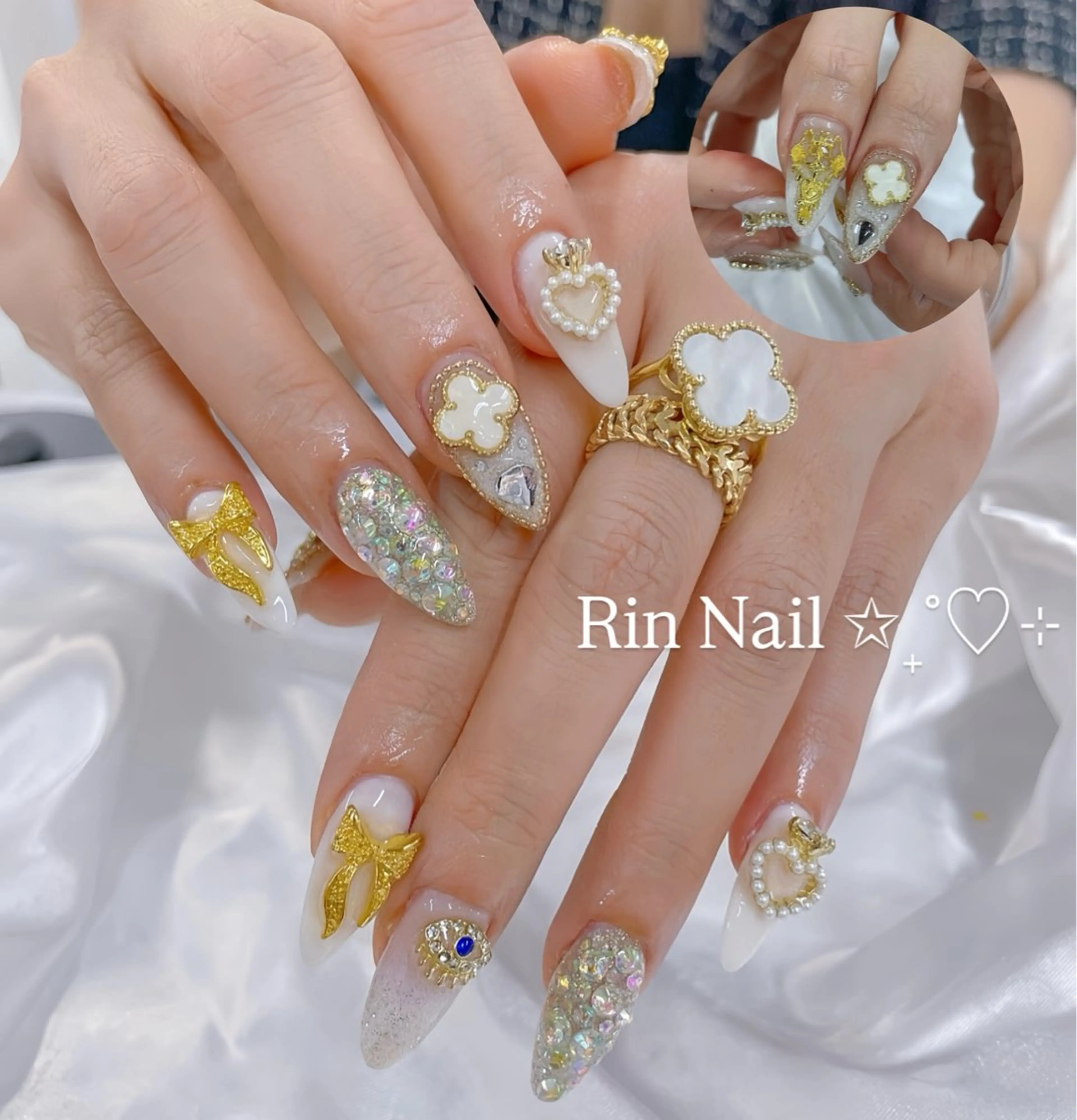 ネイル アートネイル 成人式 ニュアンスネイル ネイルチップ ハンドネイル Rin Nail 新大久保店のネイルデザイン