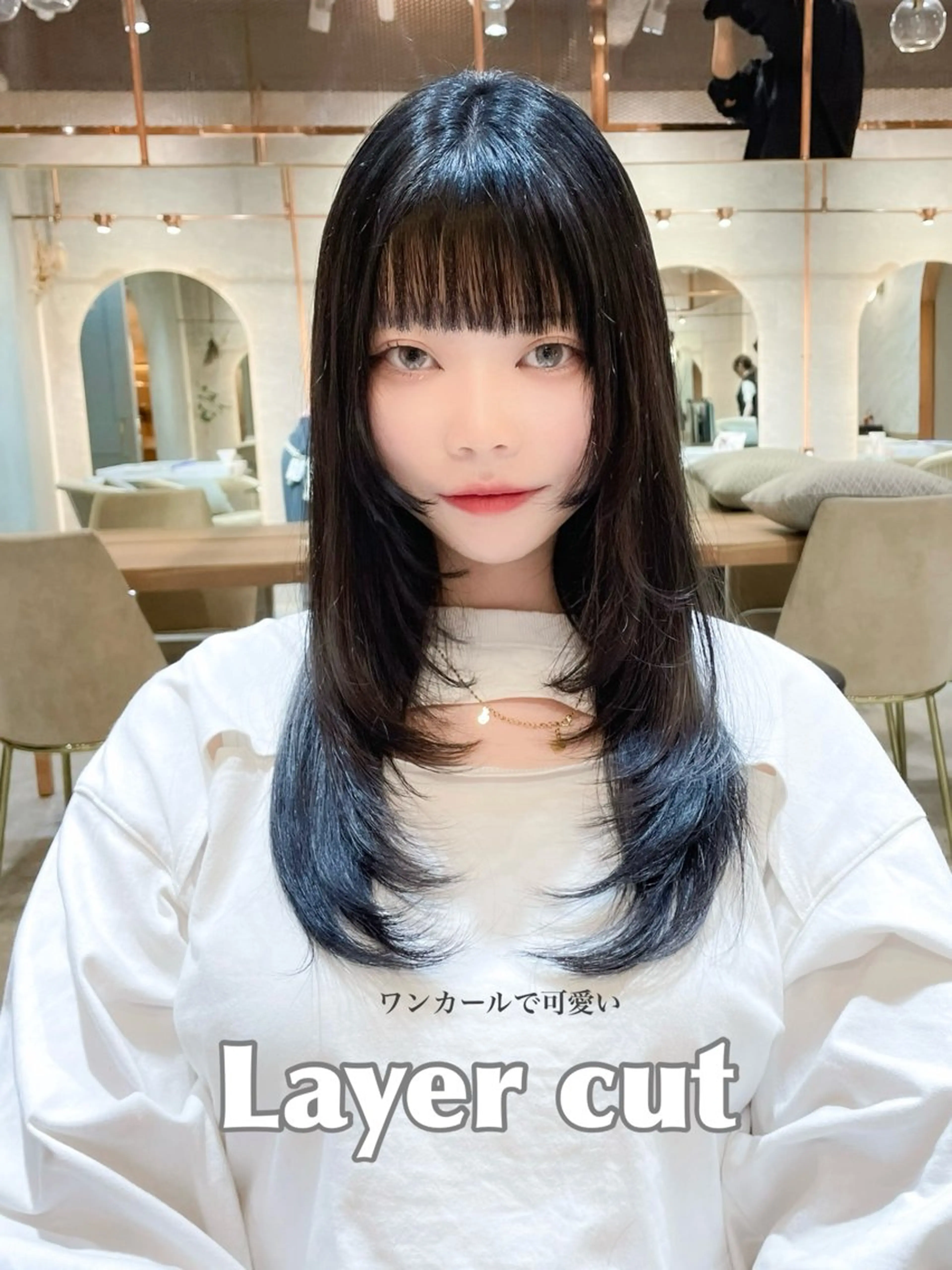 ロング カラー 透明感カラー/韓国 レイヤーmomokaのヘアスタイル