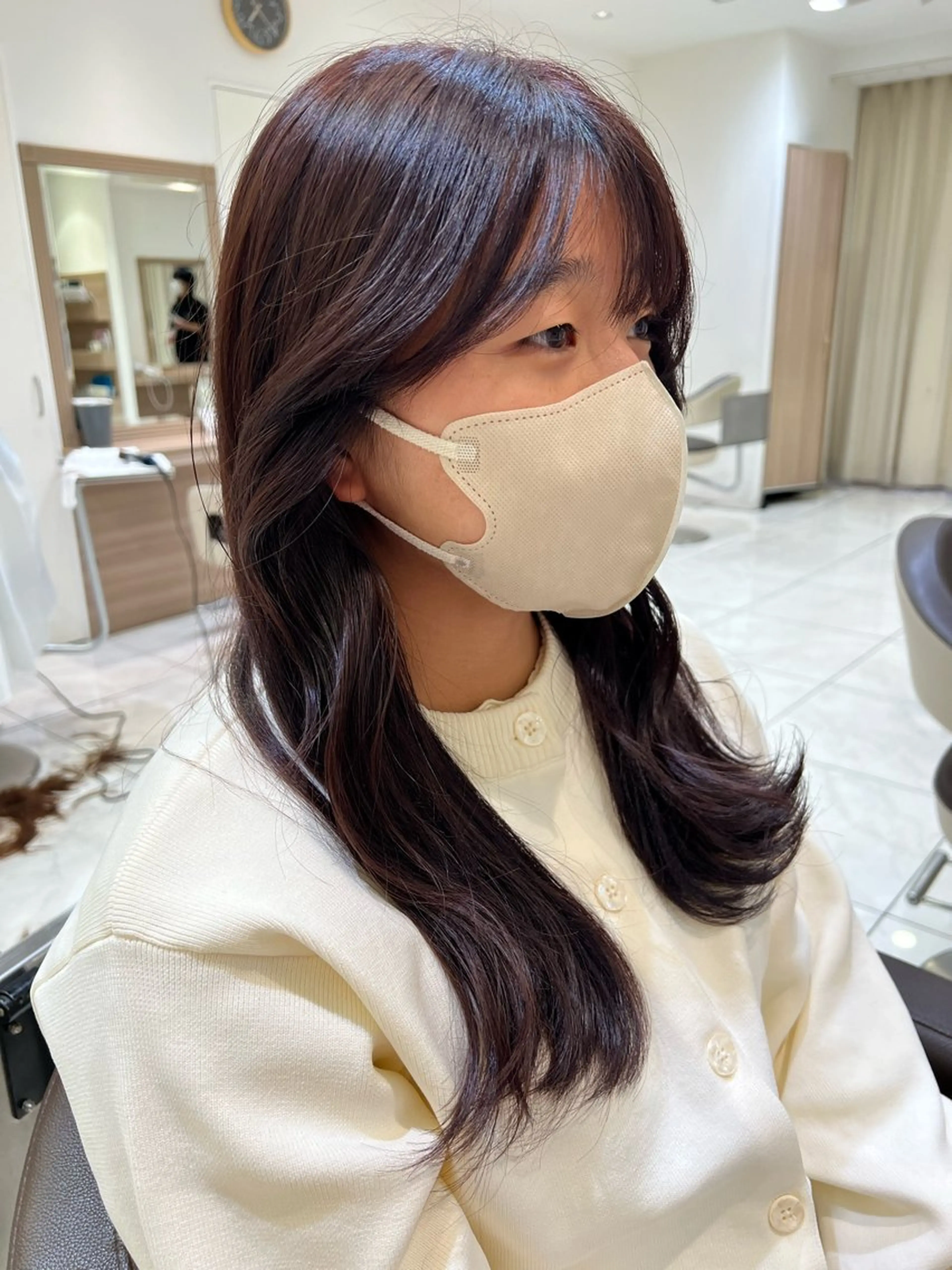 セミロング カラー 顔周り/韓国レイヤー junkaのヘアスタイル