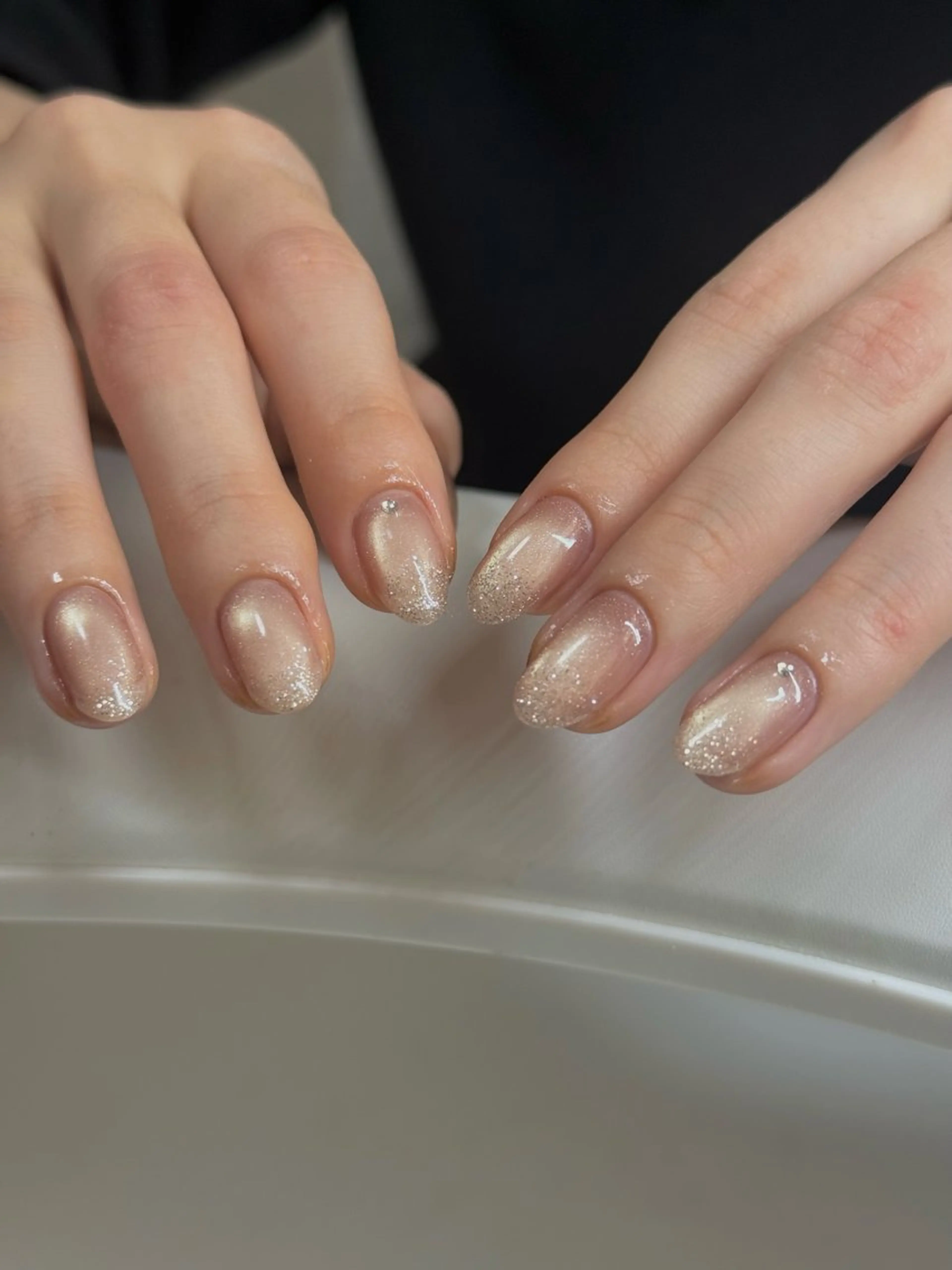 ネイル グラデーション ラメ(グリッター) ラメグラデーション マグネットネイル ハンドネイル .clair 【クレル】のネイルデザイン