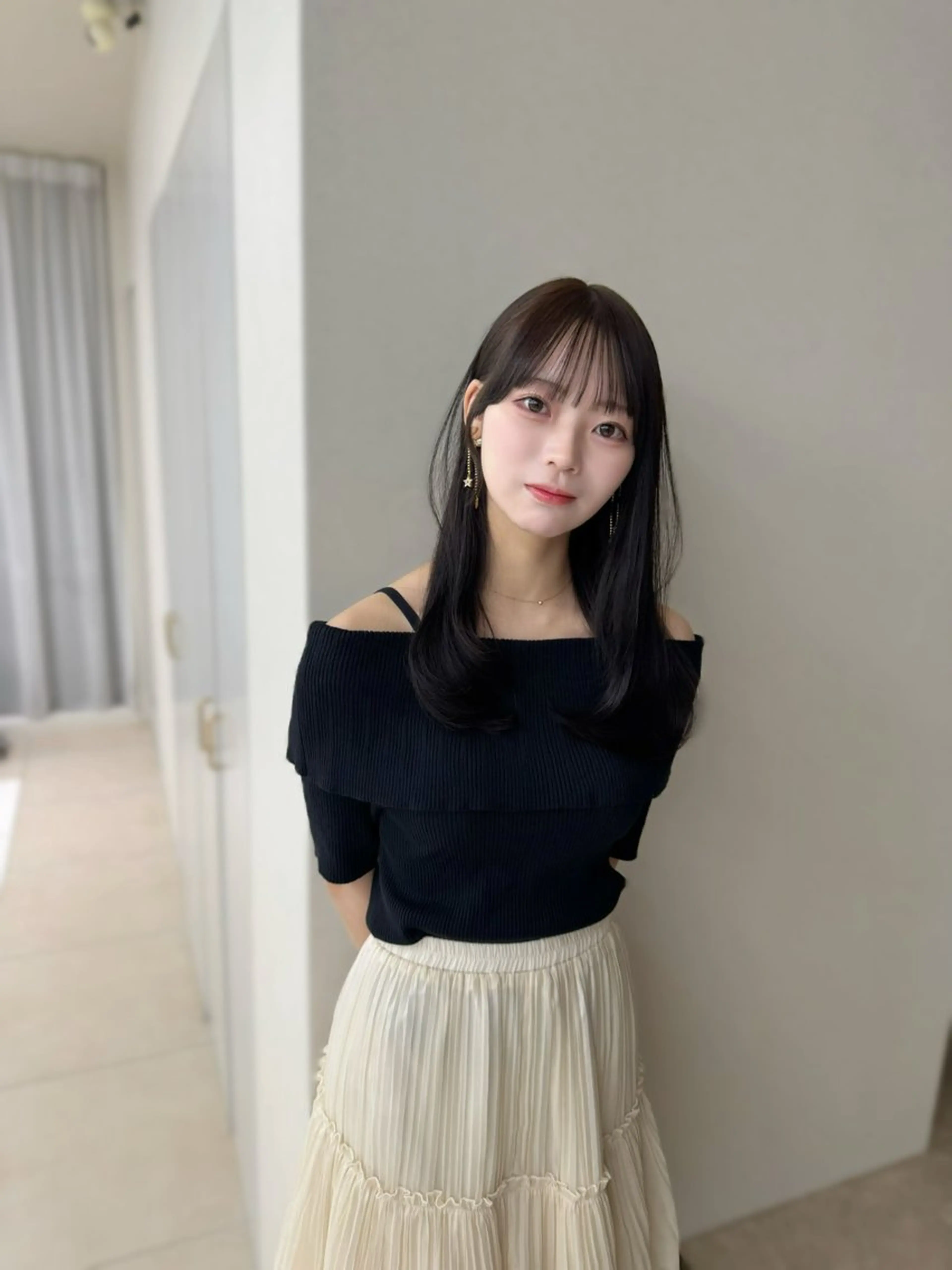 セミロング カラー カット ヘアカラー トリートメント COA GINZA 空也/前髪/顔まわりのヘアスタイル