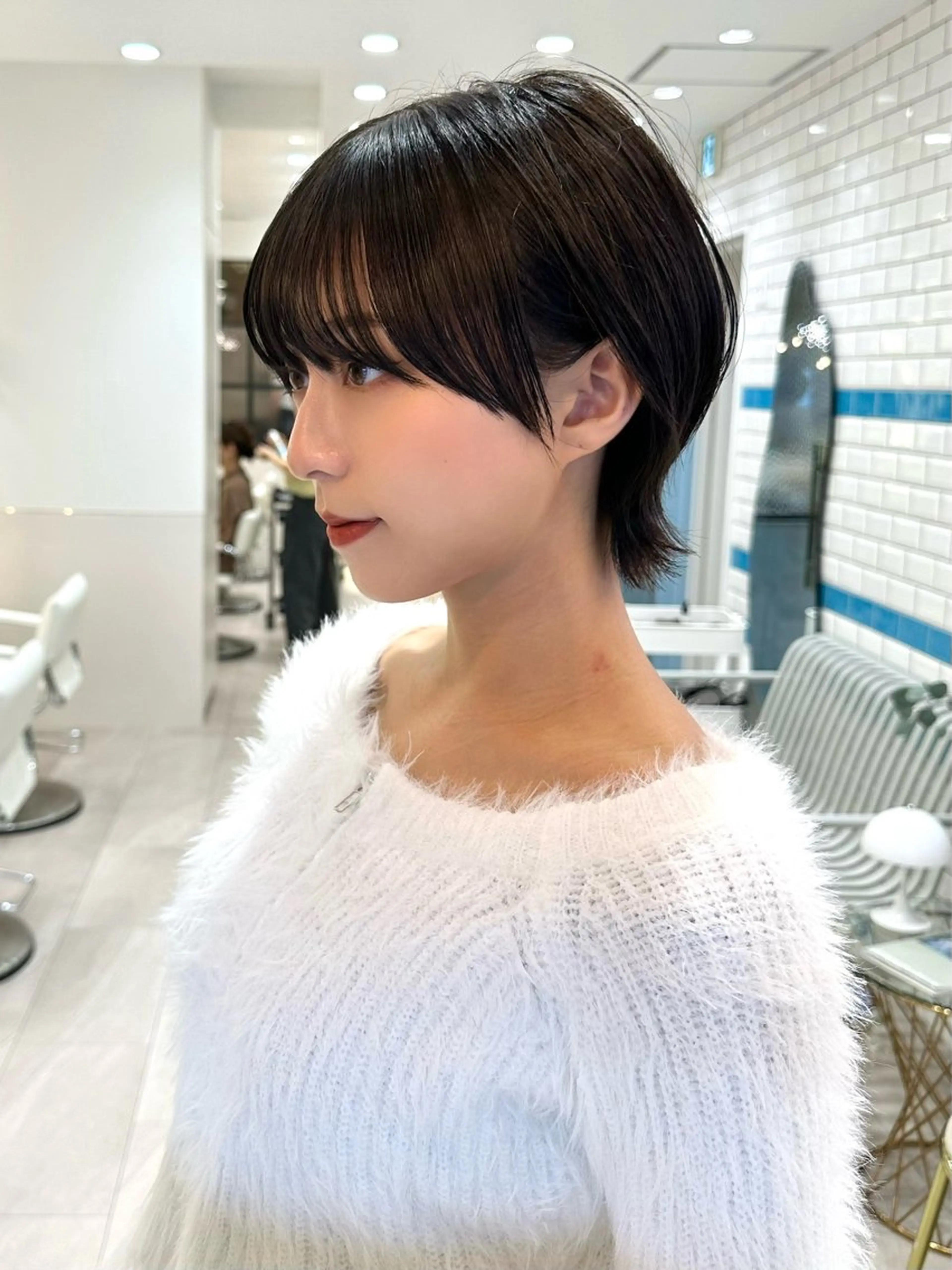 ショート カラー ショートボブ バレイヤージュ ベージュカラー ブリーチ ケアブリーチ カット トリートメント 新宿/髪質改善/ボブ 韓国レイヤー大重聖斗のヘアスタイル