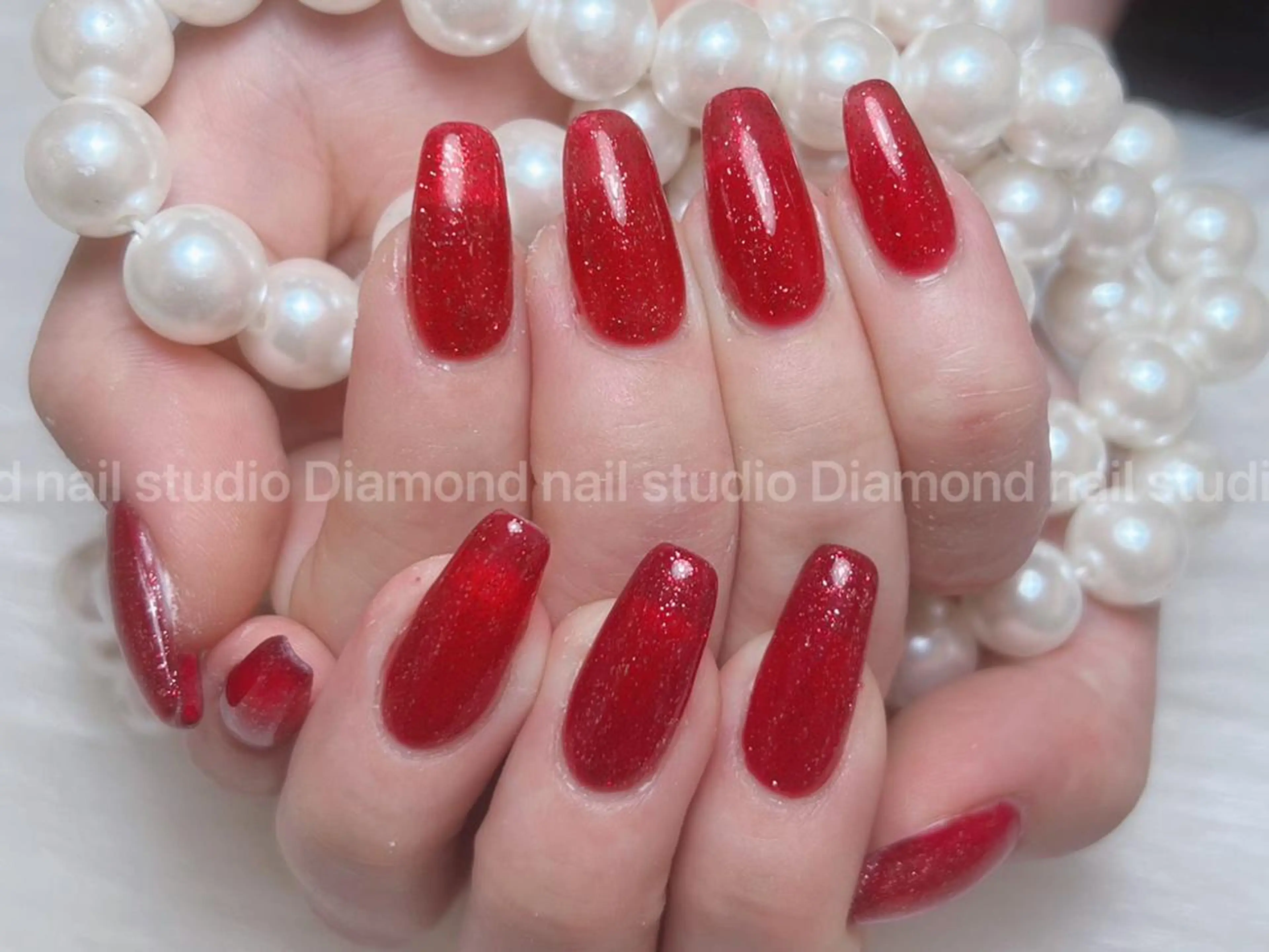 ネイル ワンカラーネイル Diamond 🚢のネイルデザイン