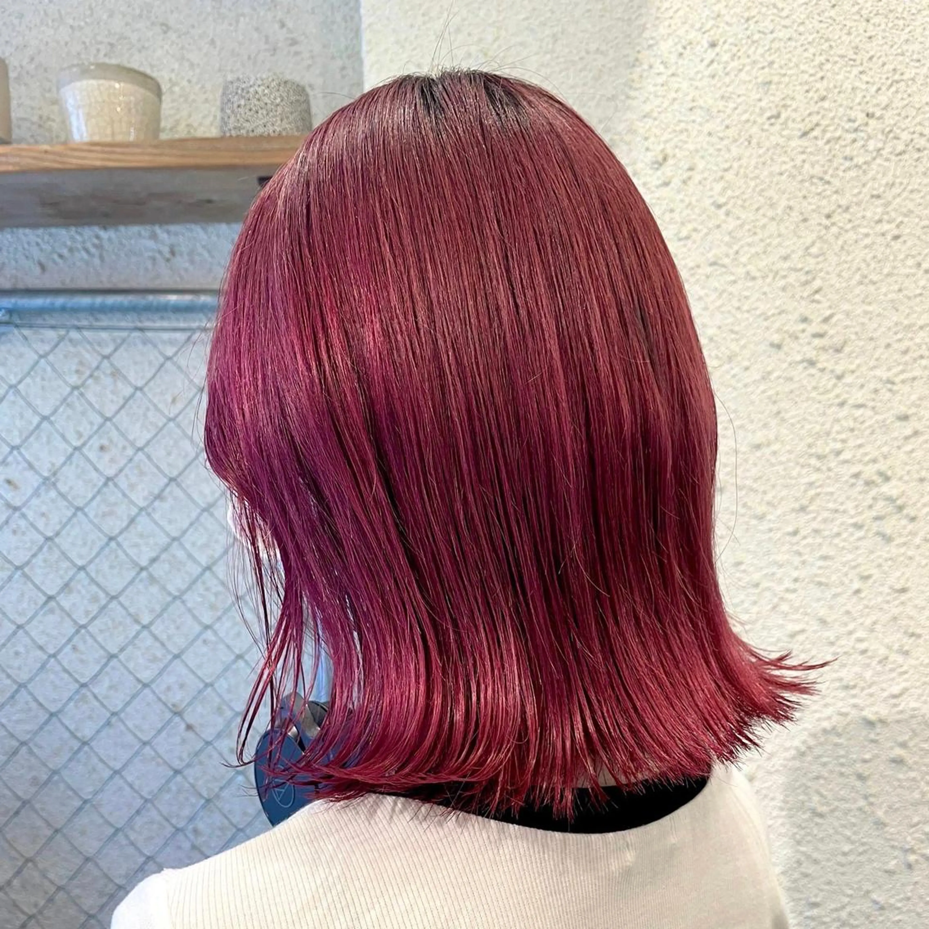 ミディアム カラー ヘアアレンジ ピンクカラー カット ヘアカラー トリートメント ヘッドスパ ヘアセット 押切 響　のヘアスタイル