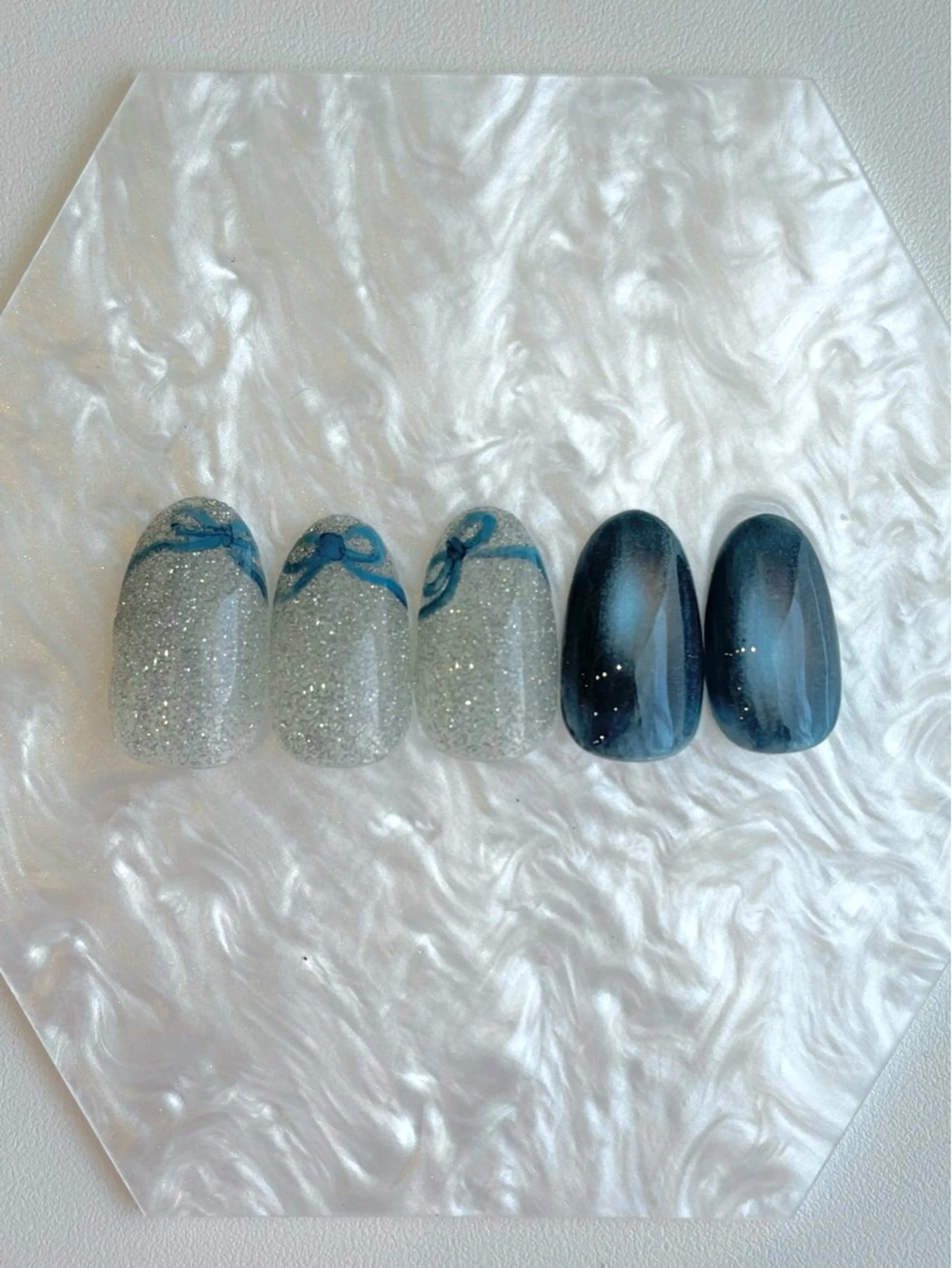 ネイル フレンチネイル リボン ハンドネイル ちゅるんネイル🎀 Yuriのネイルデザイン