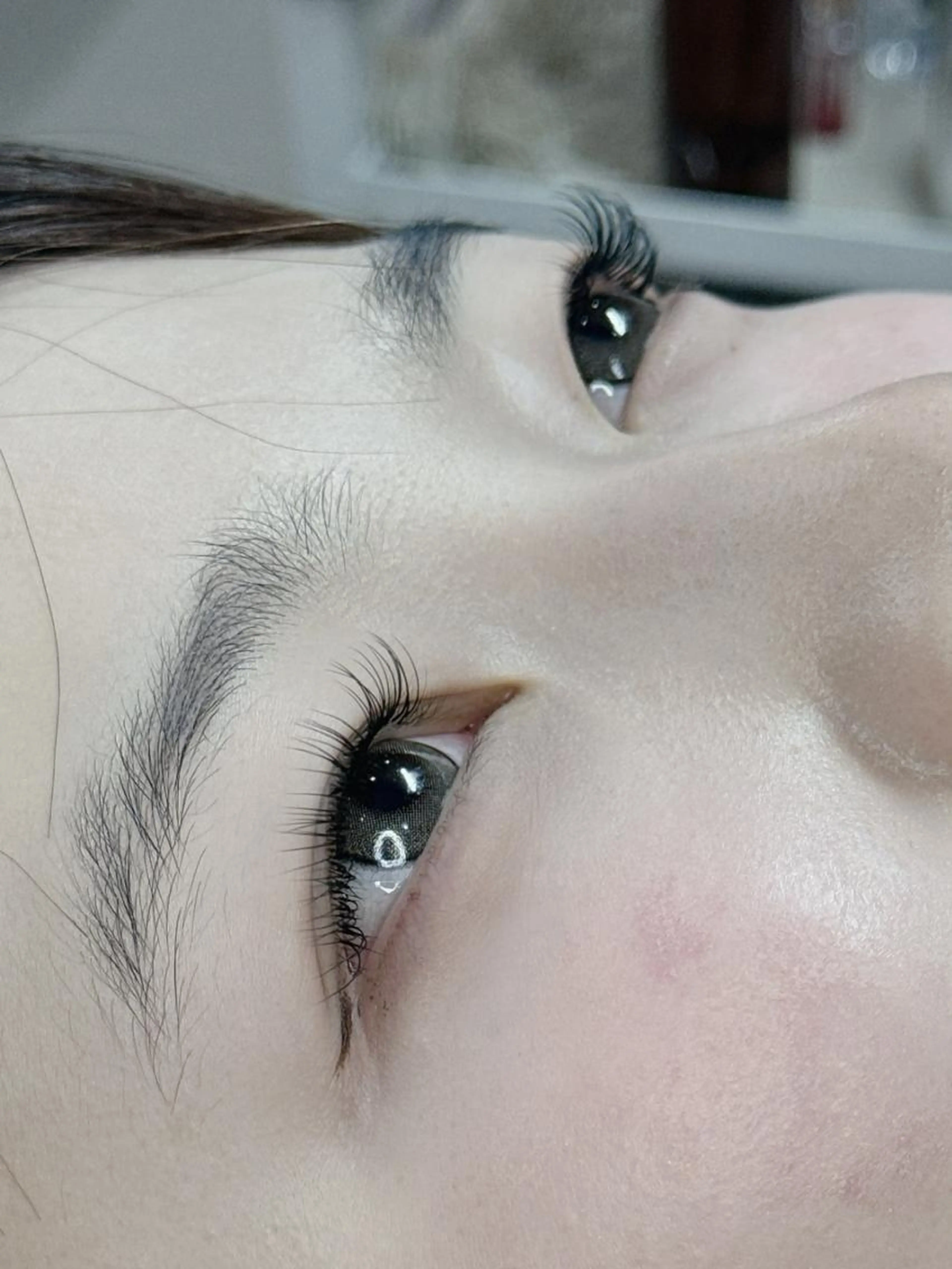 【🔥大人気🔥自まつげへの負担が少ない❣️】フラットラッシュ  リペア60本の写真