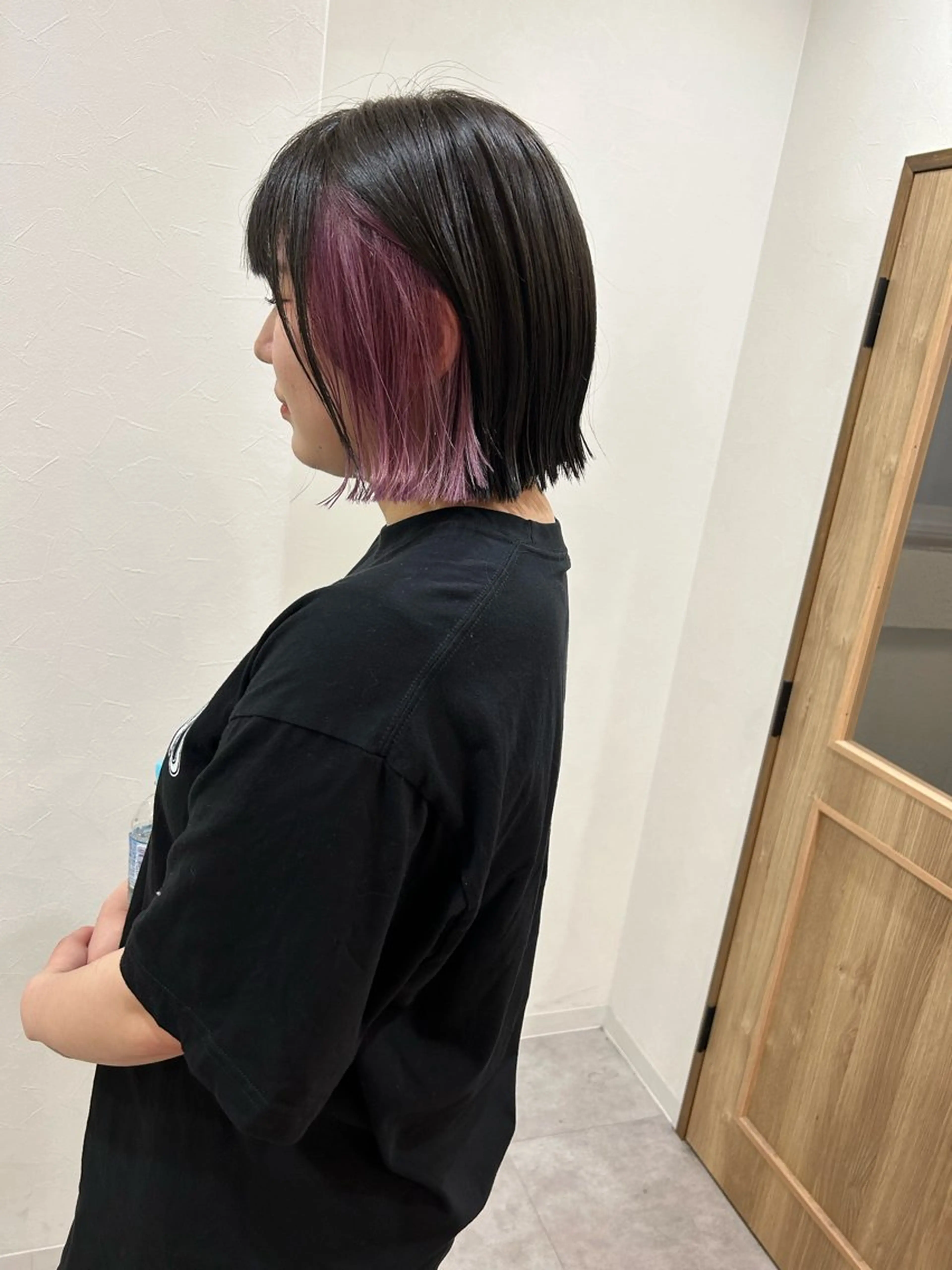 ショート カラー 切りっぱなしボブ インナーカラー ラベンダーカラー ピンクカラー ピンクラベンダー カット ヘアカラー ボブ/ハイトーン 立川loose 下田のヘアスタイル