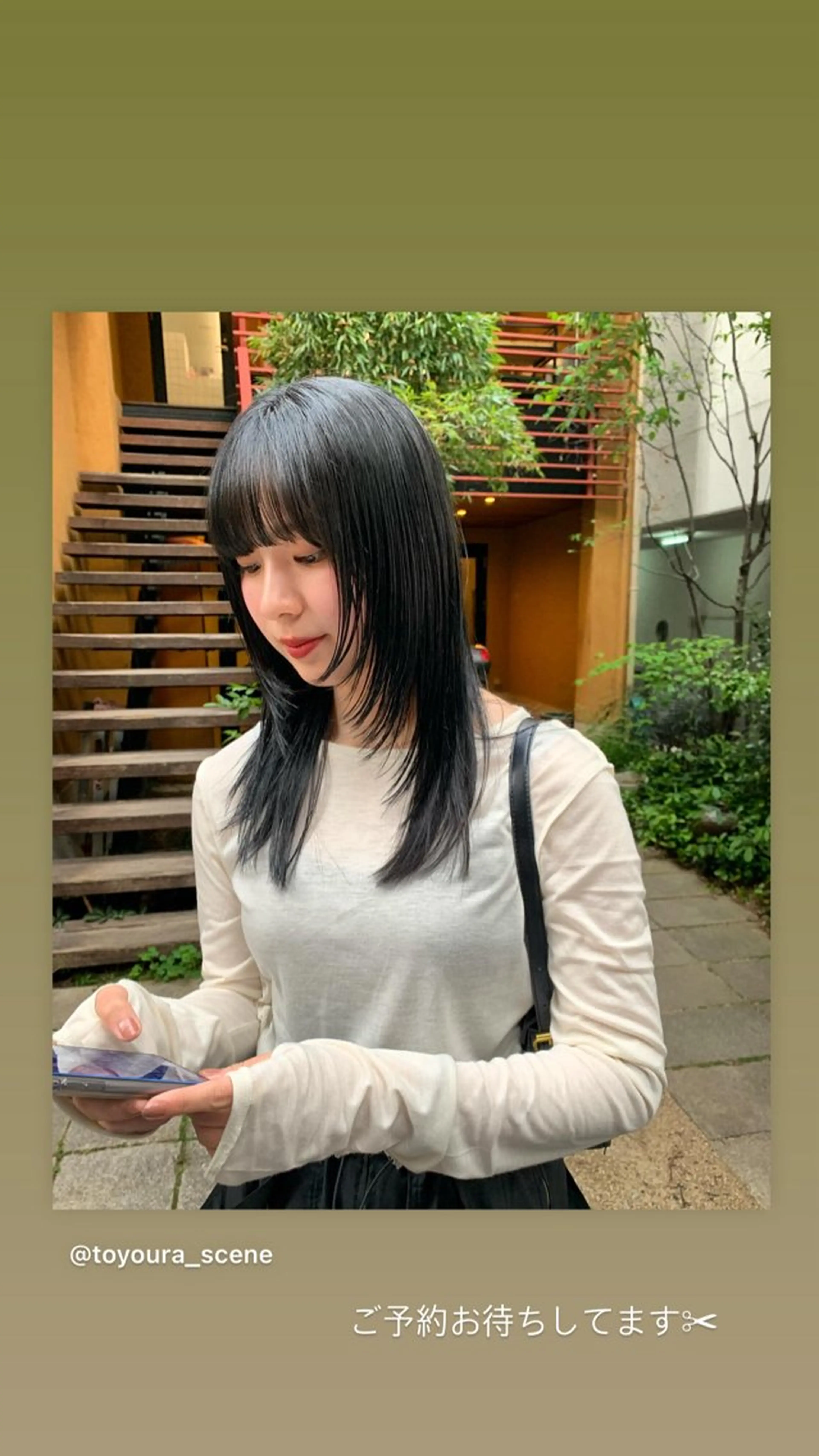 セミロング 顔まわりレイヤー 顔周りカット レイヤーカット カット ヘアカラー トリートメント パーマ/ボブ/ 神戸/豊浦翔太のヘアスタイル