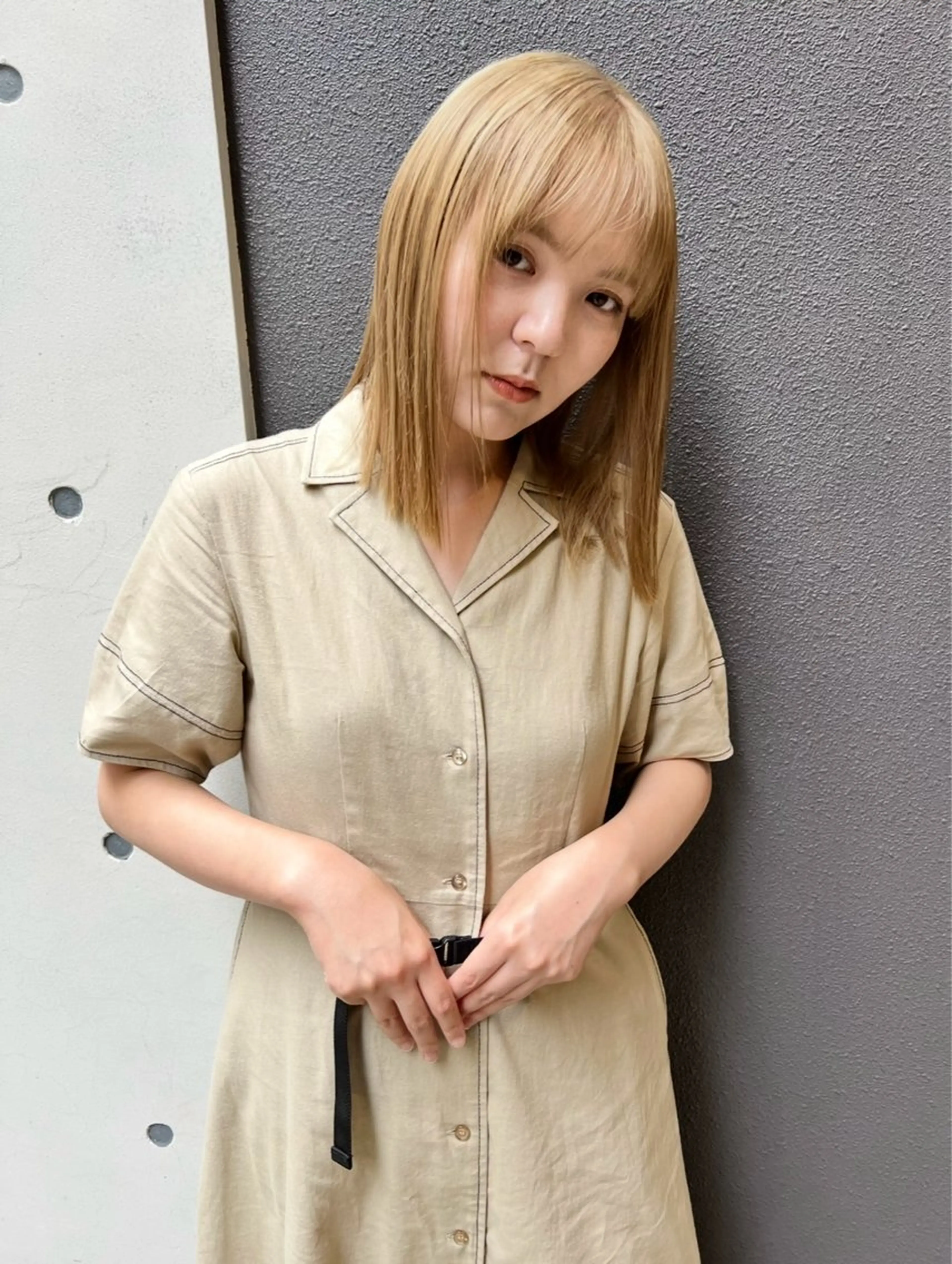 ミディアム カラー ブリーチ カット ヘアカラー ハルヒ/ハイトーン /ボブのヘアスタイル