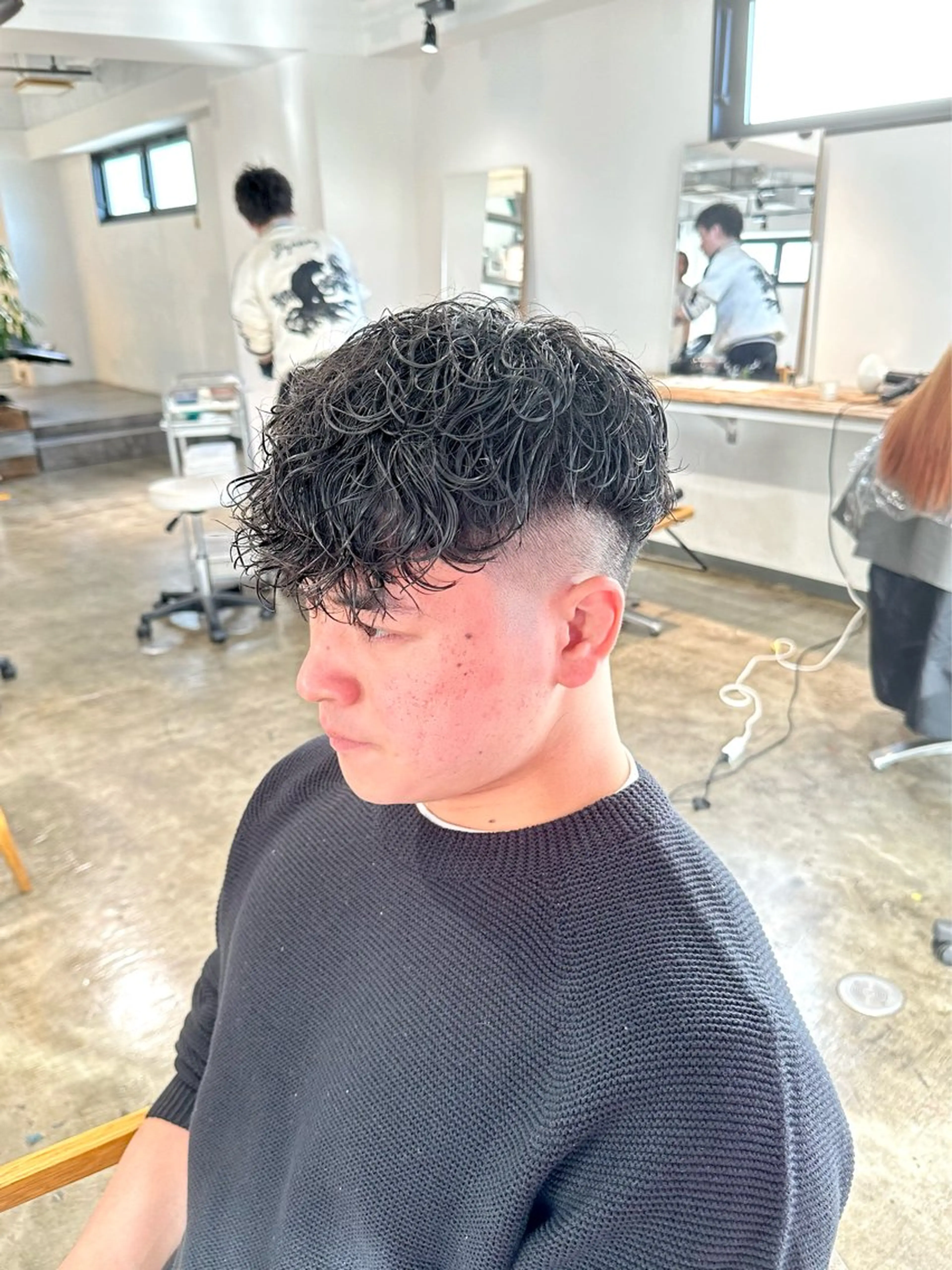 メンズ フェードカット メンズパーマ スキンフェード スペインカール 骨格補正施術/メンズ 専門美容師/YUYAのヘアスタイル