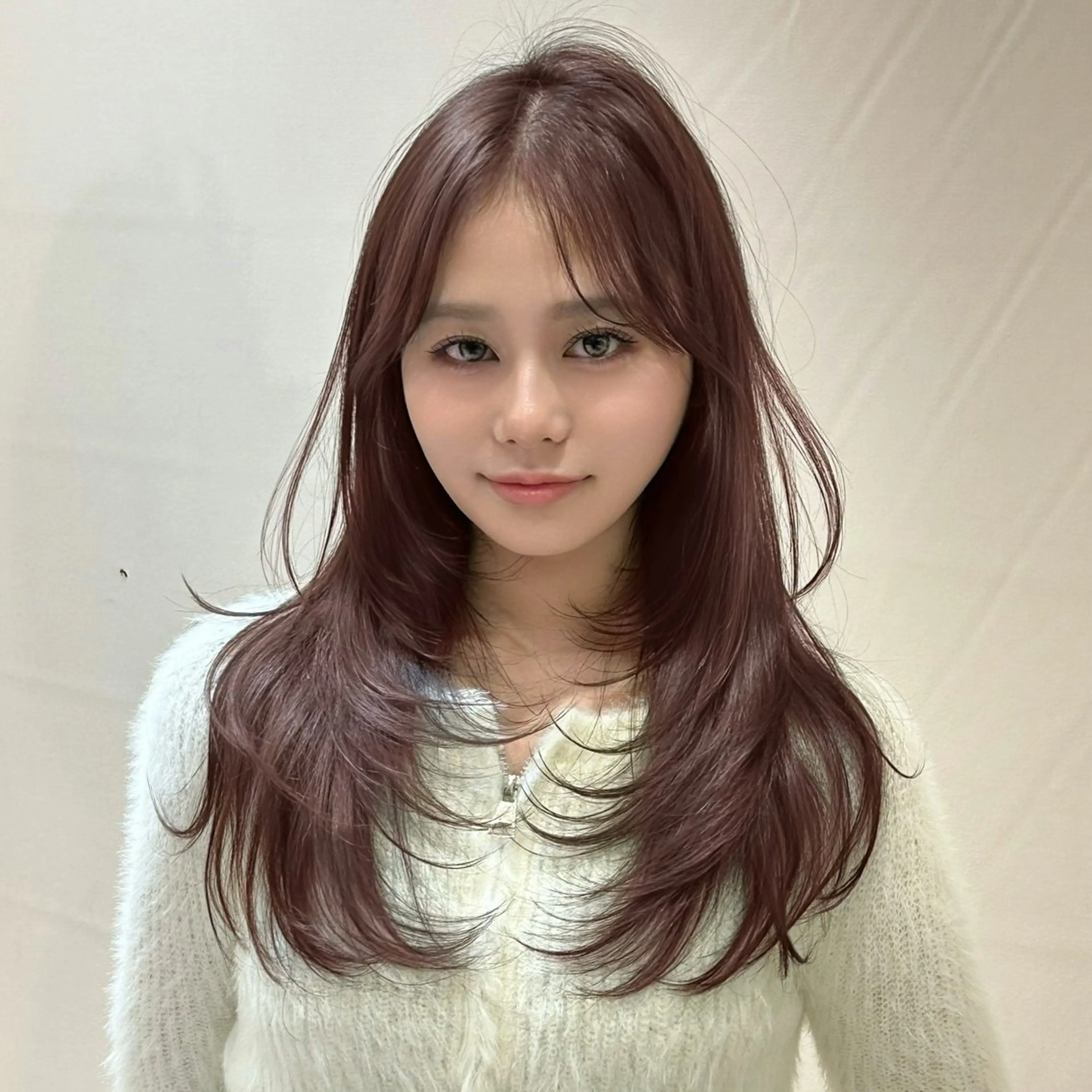 ロング 縮毛矯正/レイヤー 韓国/顔まわり/夢音のヘアスタイル