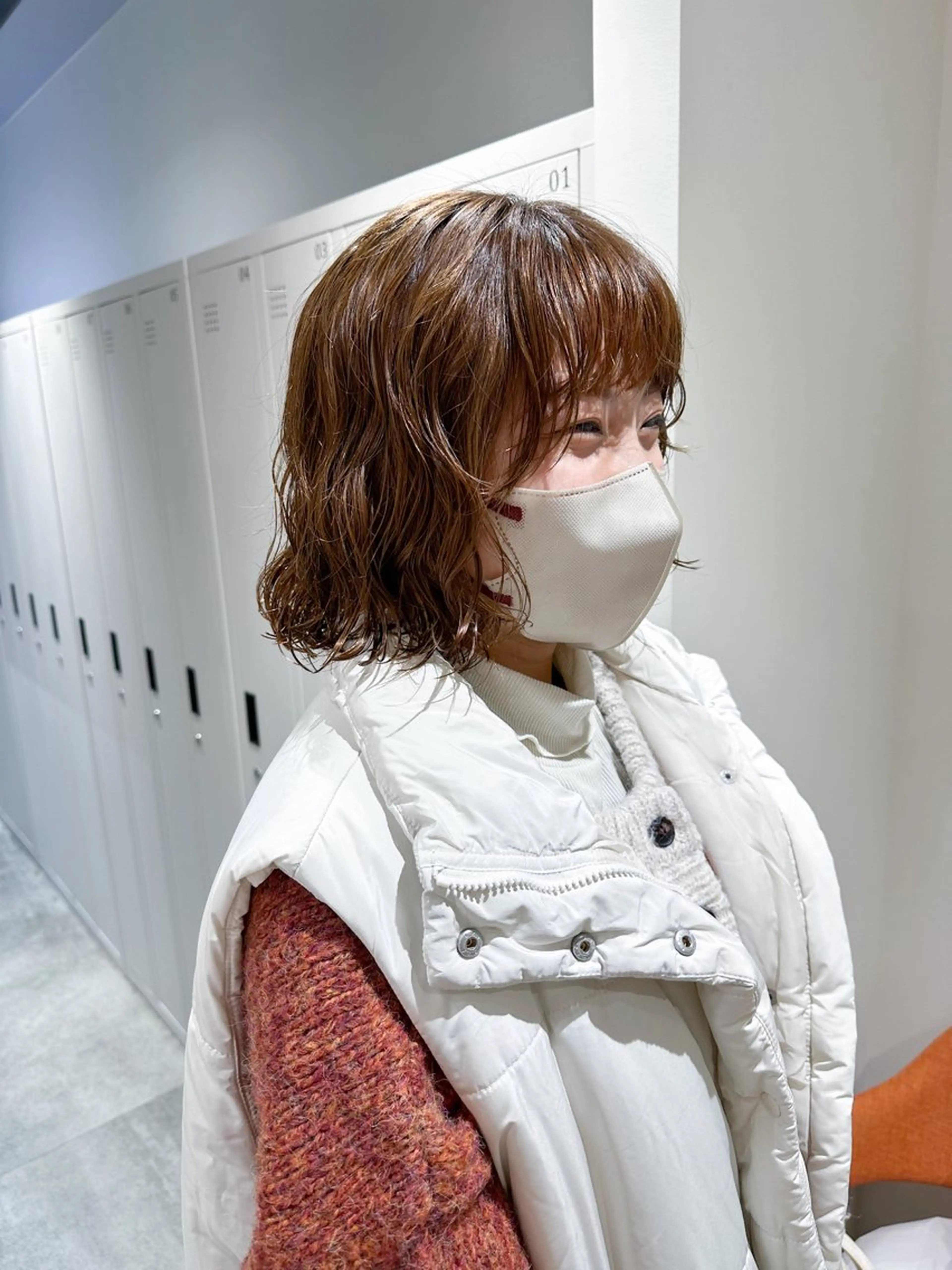 ミディアム カラー パーマ ミディアムパーマ ベージュカラー ヘアカラー トリートメント PARC by Un ami所属・🫧もも🫧 ／メンズ〜レディースのヘアスタイル