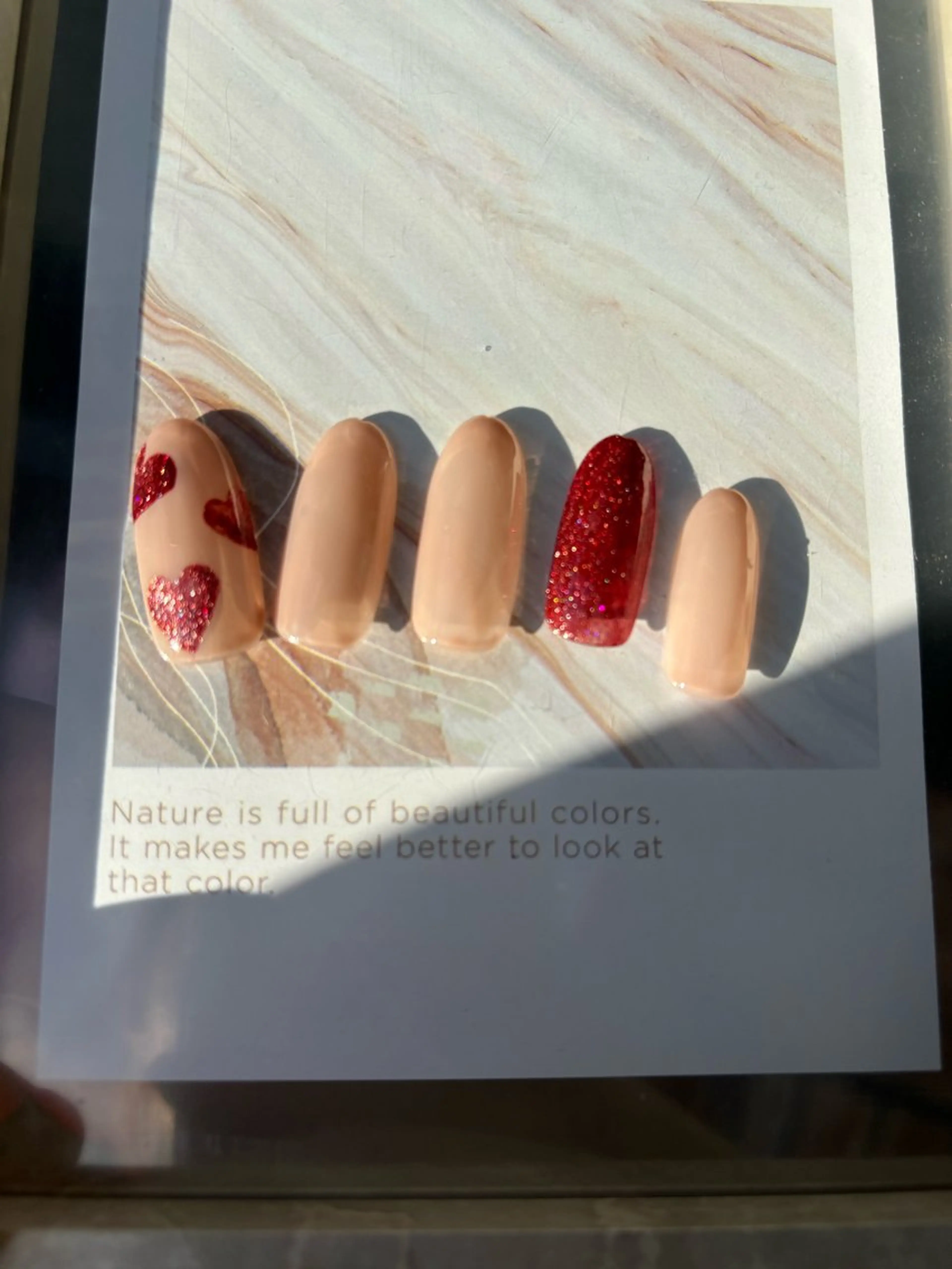 ネイル ハート マグネットネイル バレンタイン プライベートサロン te-nanoのネイルデザイン