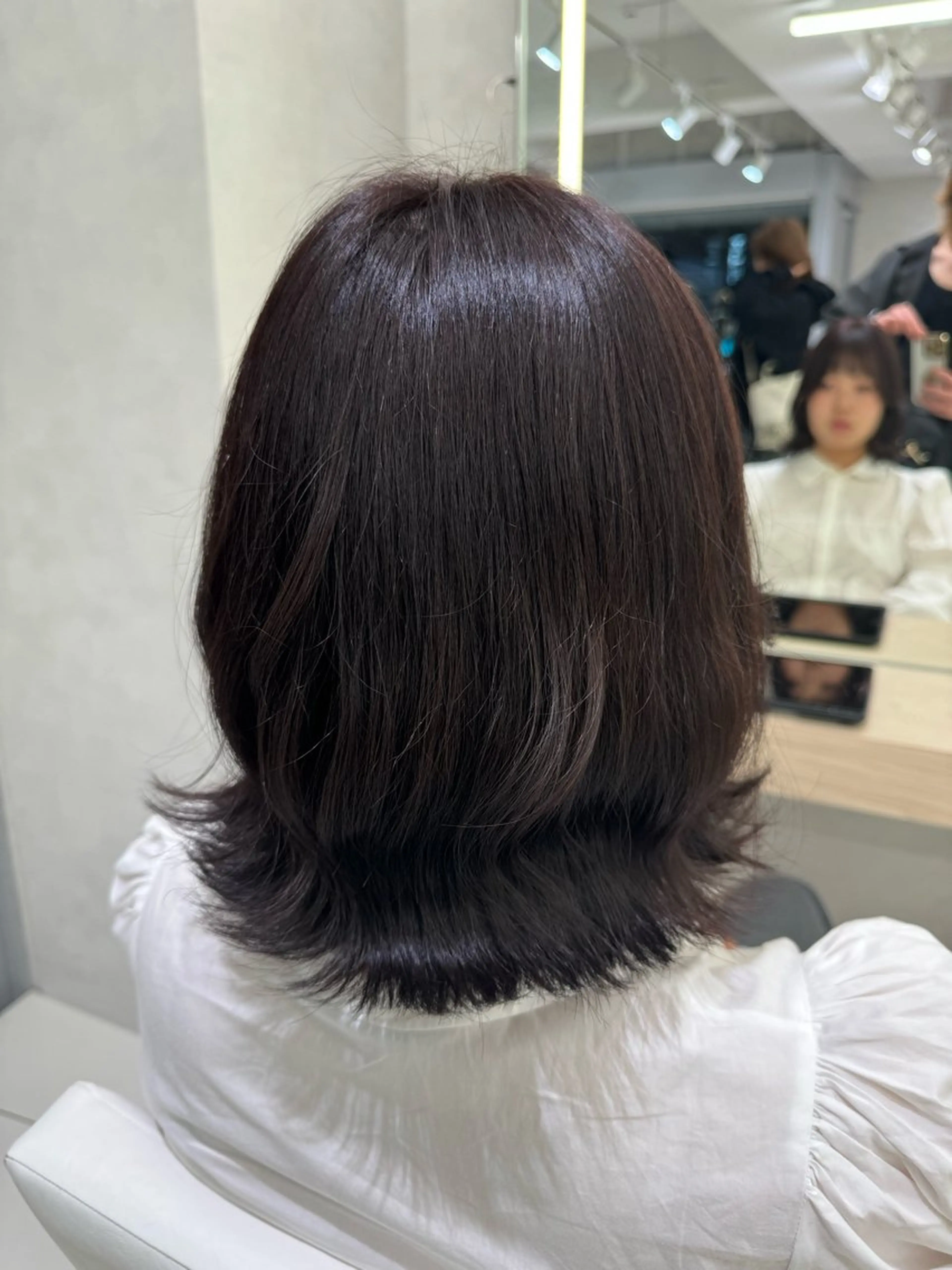 ミディアム ヘアカラー 顔まわりカット/ カラー/西野和裕のヘアスタイル