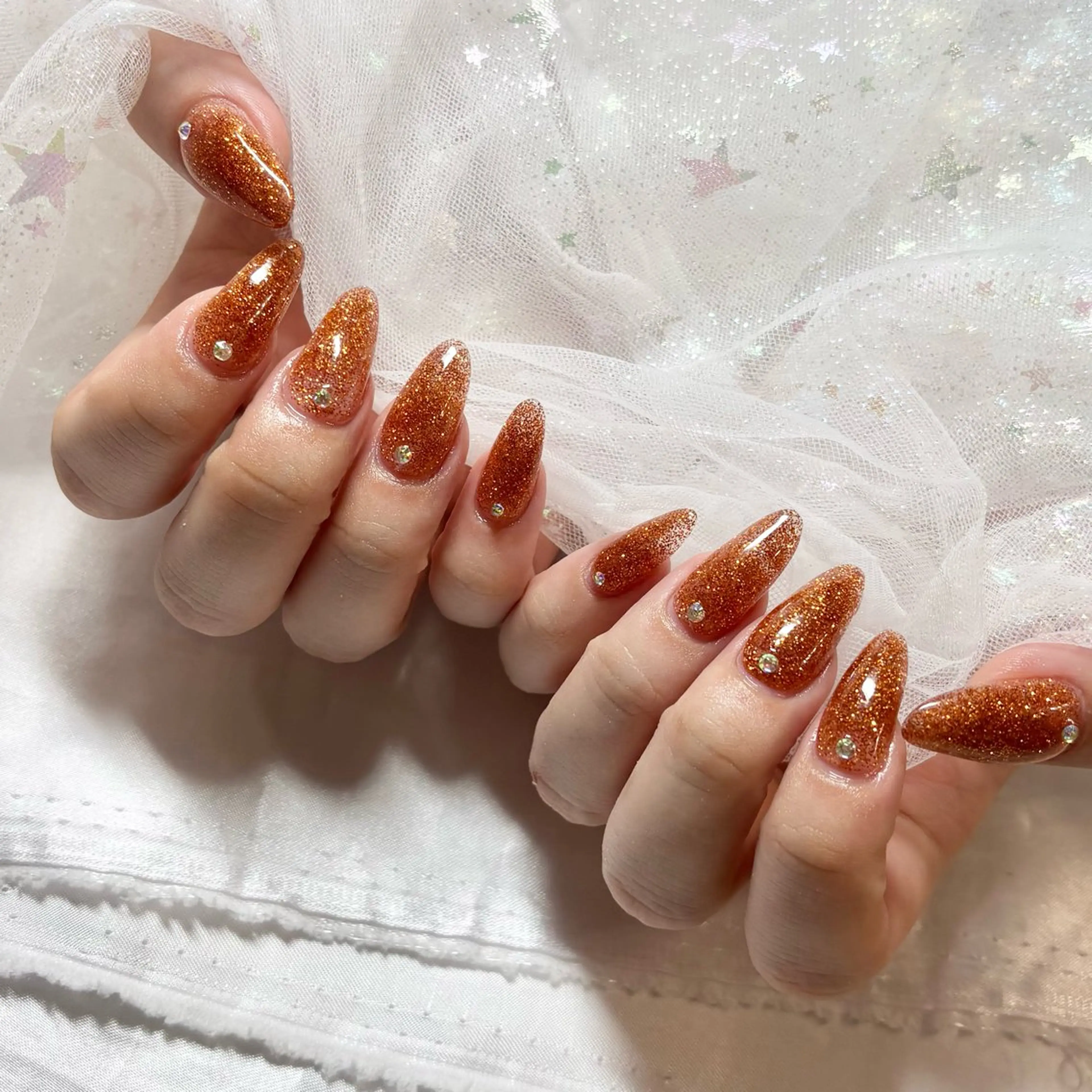 ネイル キラキラネイル ワンカラーネイル ハンドネイル 武田 つきこのネイルデザイン