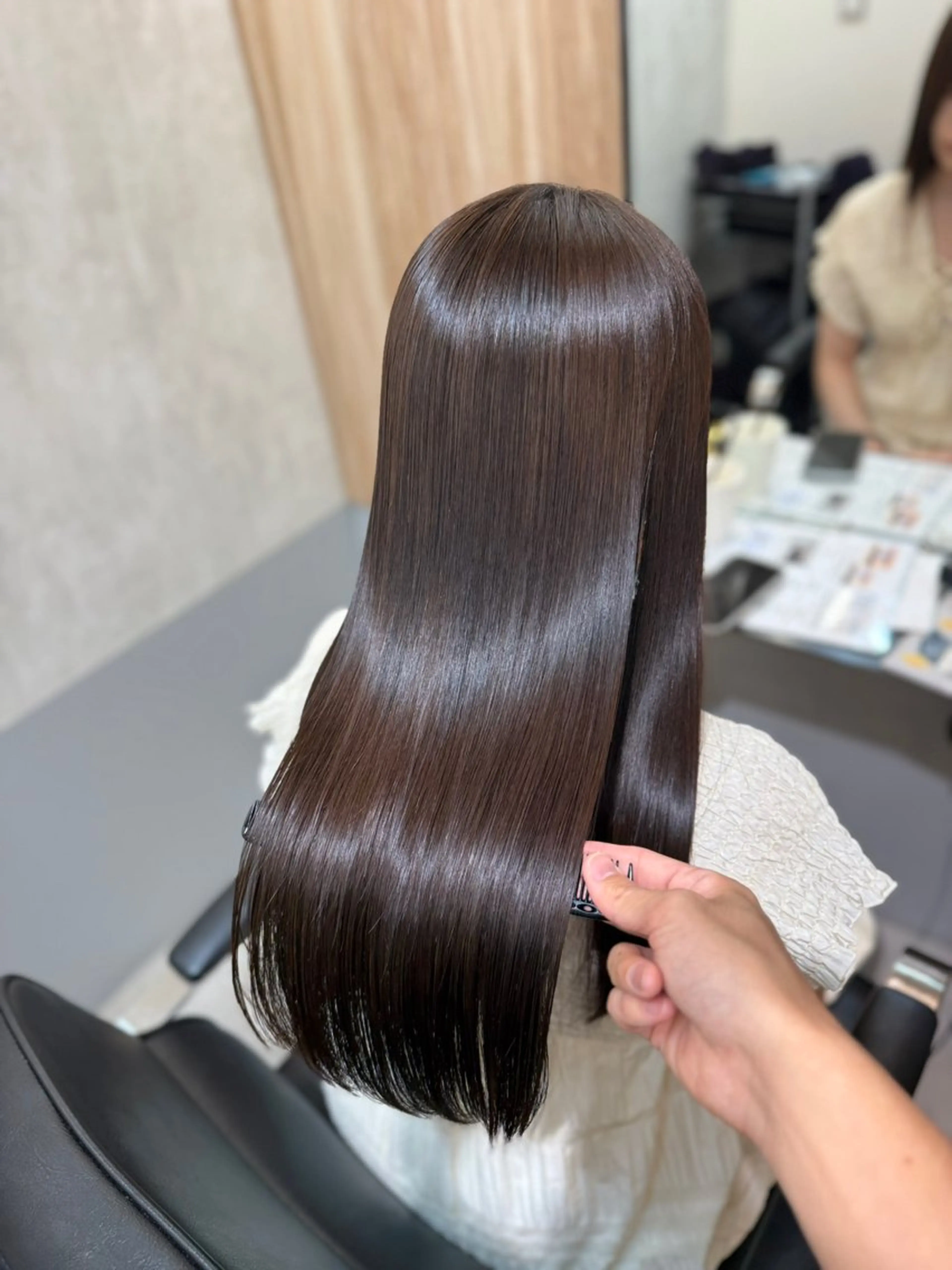 ロング パーマ 髪質改善 ストレートパーマ 縮毛矯正 ioeわかめようじ/ 縮毛矯正/髪質改善のヘアスタイル