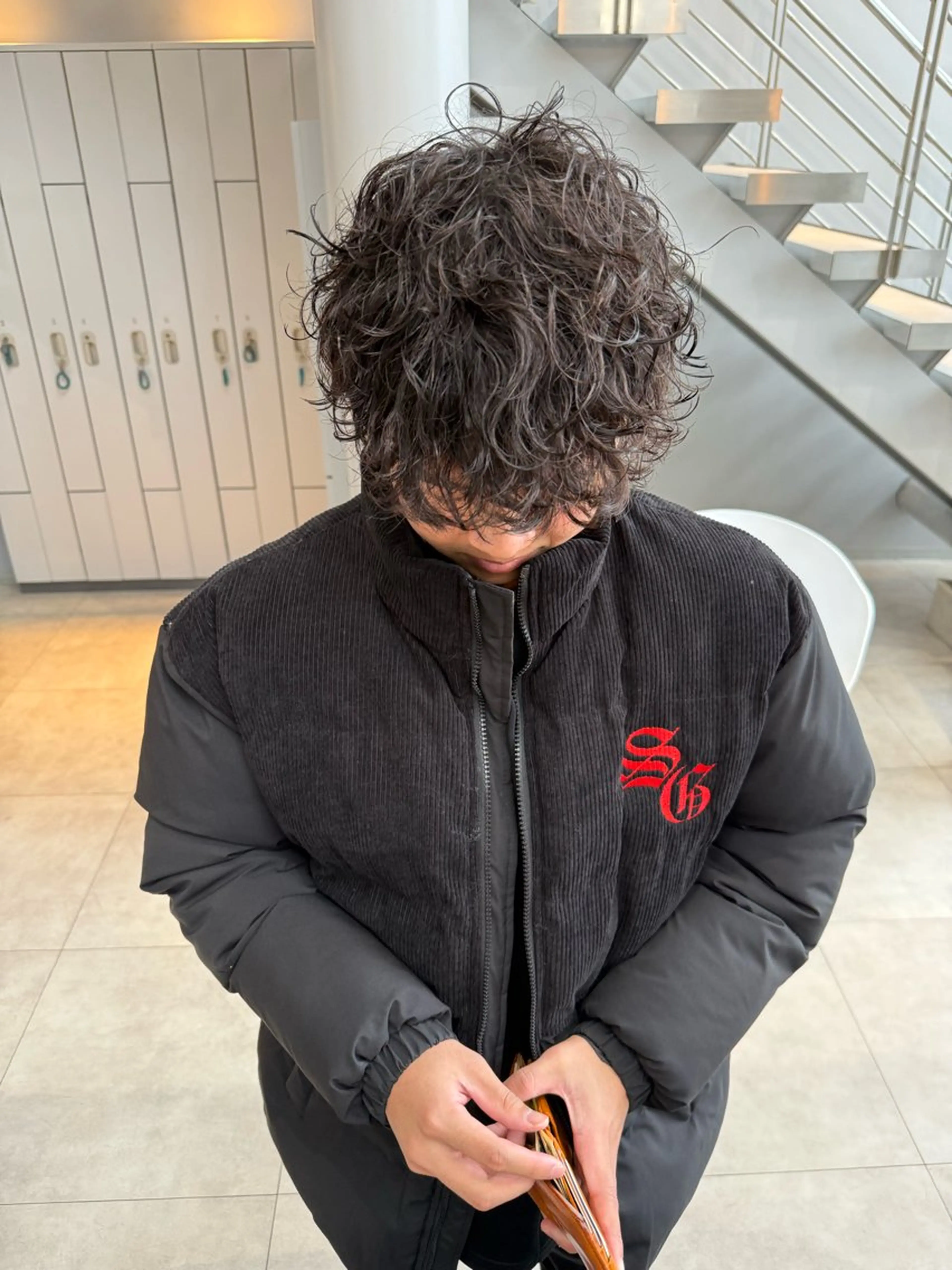 パーマ メンズ メンズパーマ 波巻きパーマ カット 石原圭悟 /ショート/艶カラーのヘアスタイル