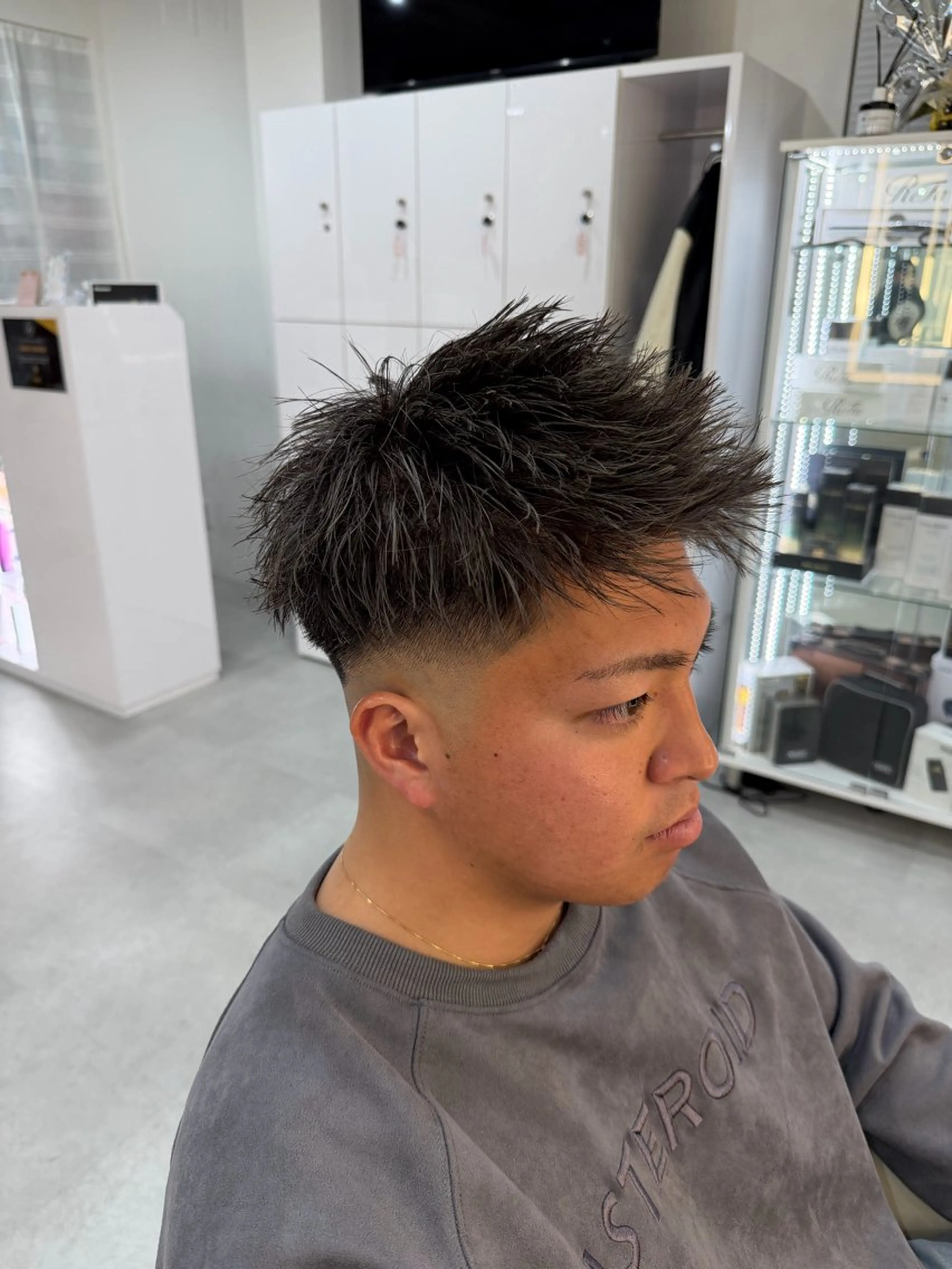 ショート カラー メンズ カット ヘアカラー R/🤎 パーマ＆ブリーチ🔥のヘアスタイル