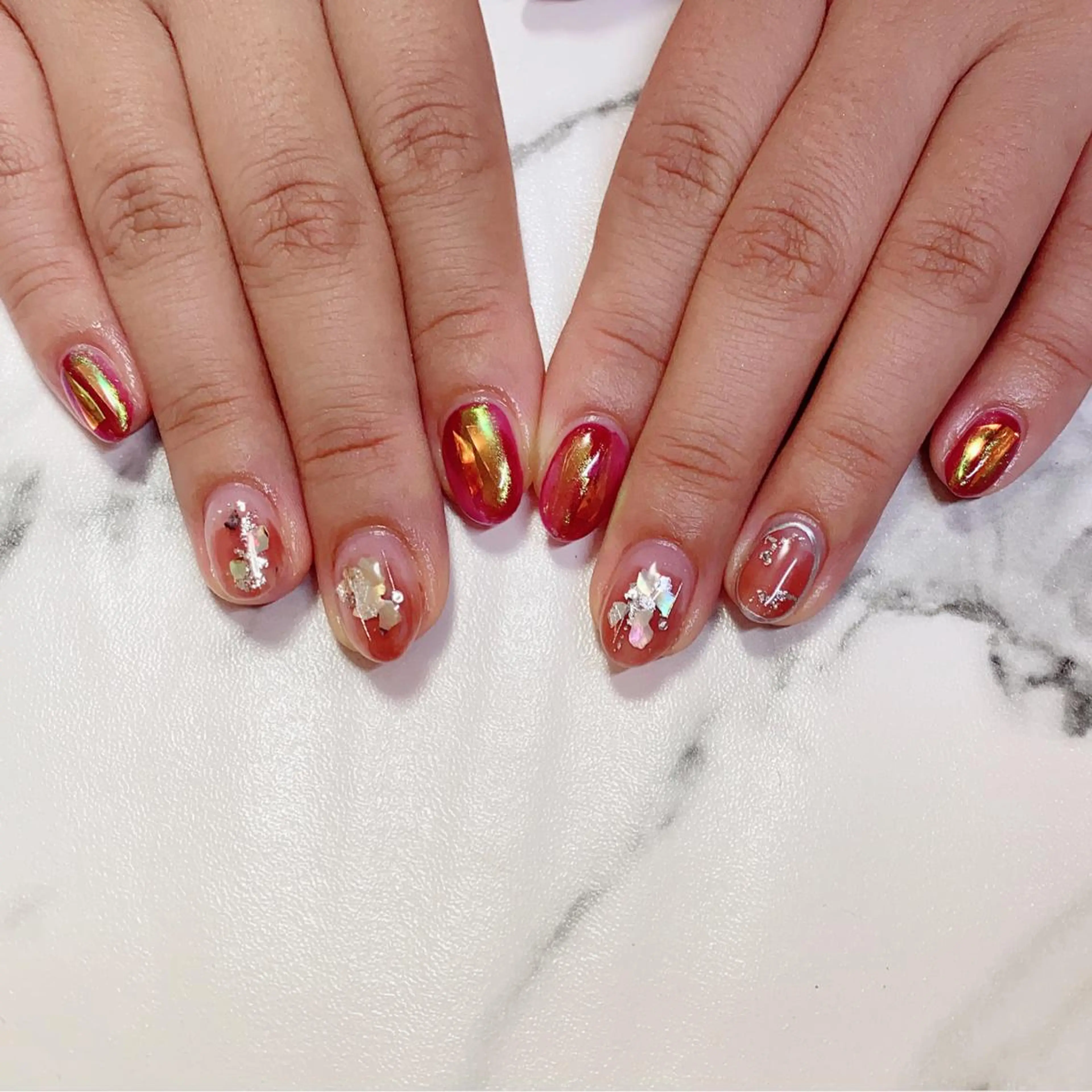 ロング カラー ネイル Q Free nailsのネイルデザイン