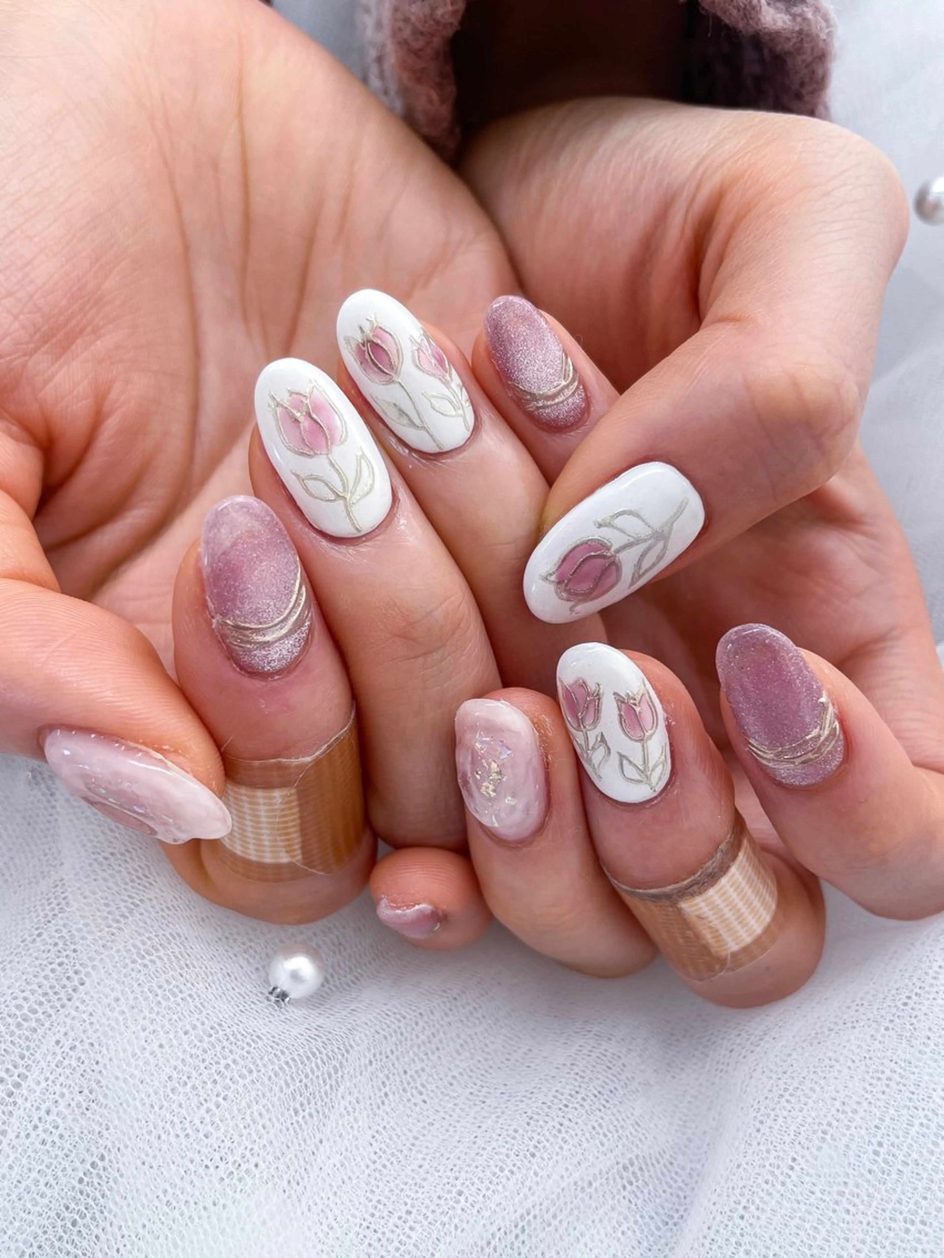 ネイル 春ネイル ハンドネイル 五十嵐 美智のネイルデザイン