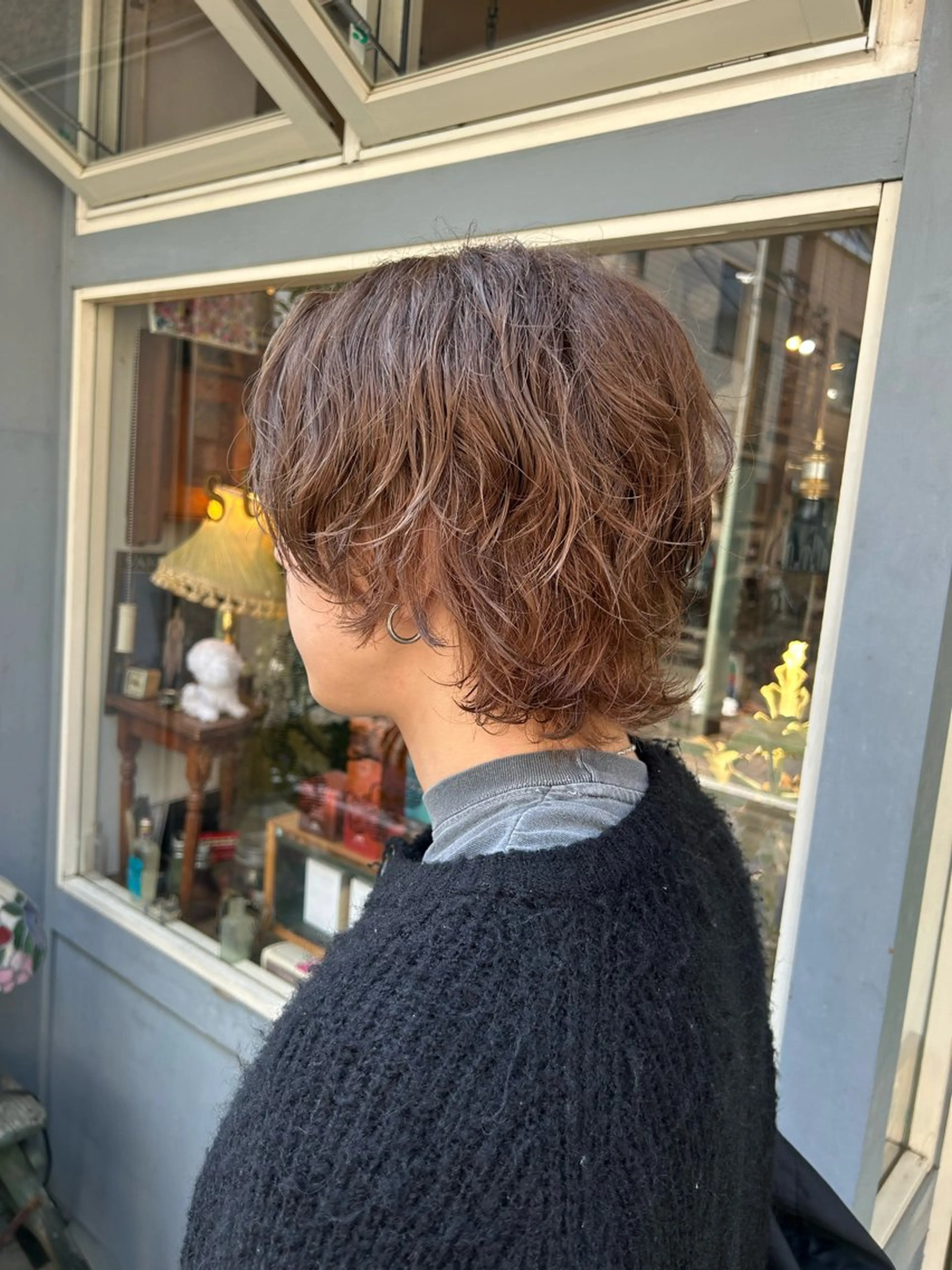ショート パーマ メンズ ヘアカラー トリートメント 清水千優/パーマ/透 明感カラー/メンズのヘアスタイル
