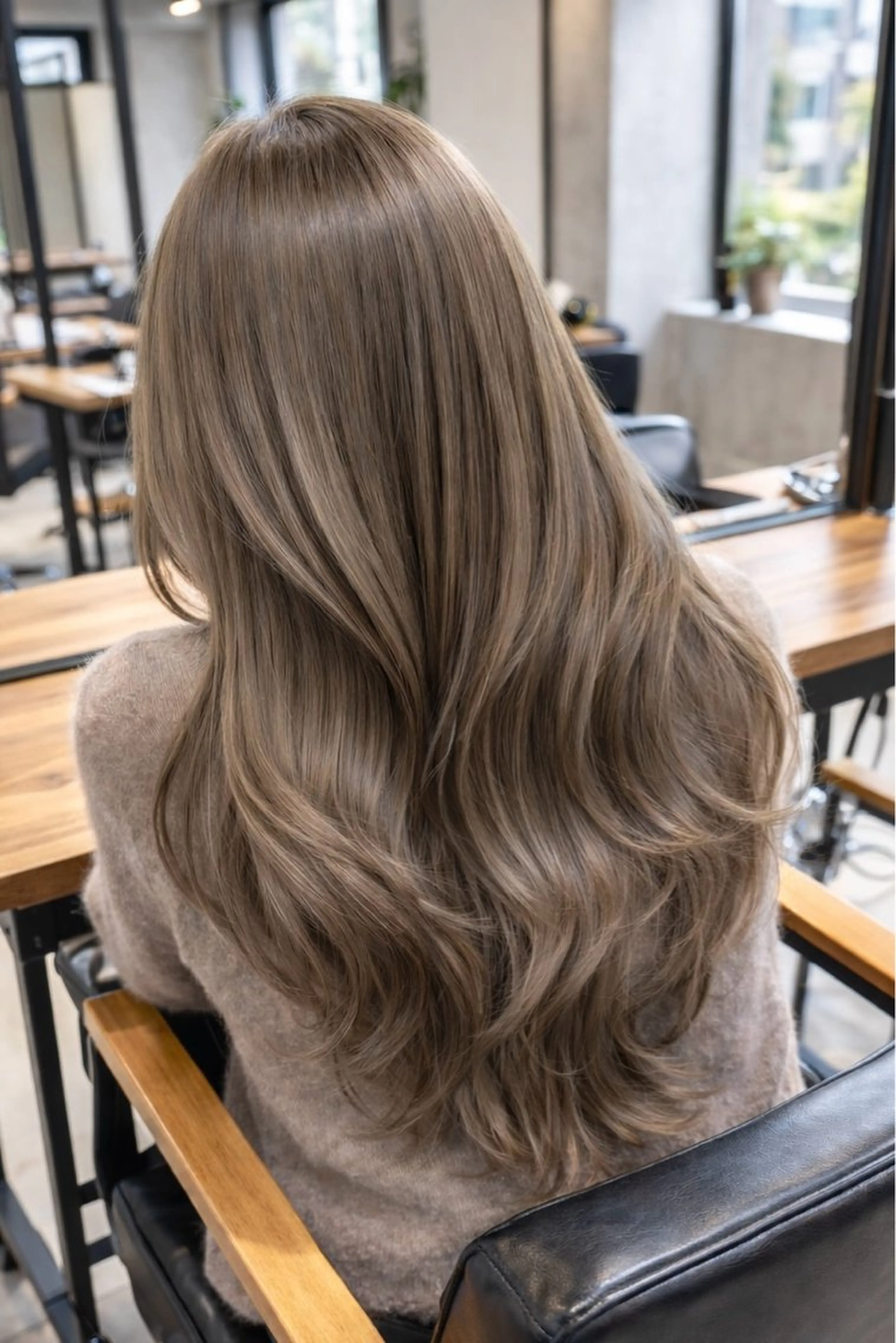 セミロング カラー ベージュカラー ヘーゼル オリーブベージュ 顔周りカット 韓国風ヘア カット ヘアカラー トリートメント 岡崎勇人/レイヤー/ 韓国/ケラチンTRのヘアスタイル