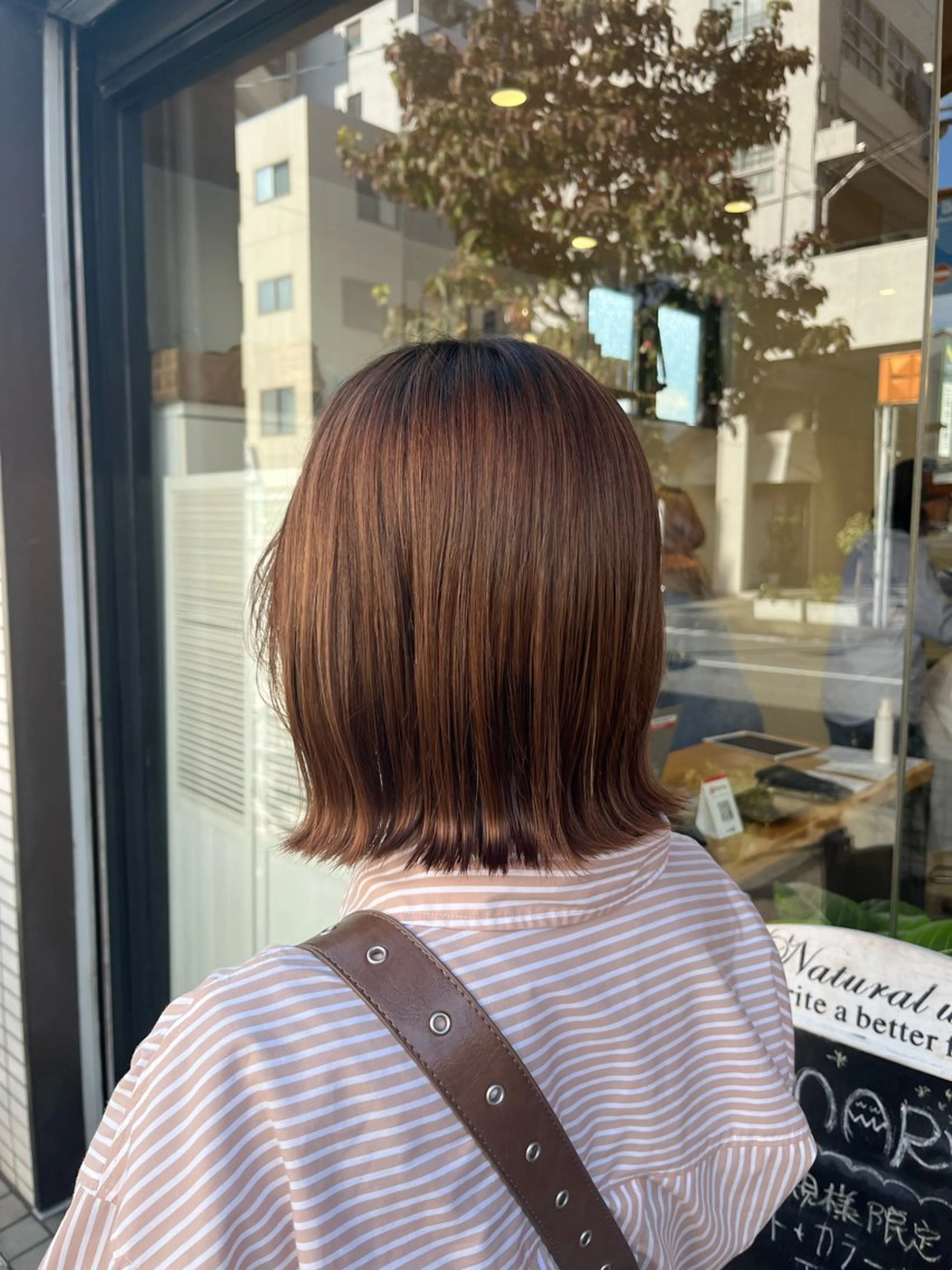 ミディアム 切りっぱなしボブ ボブレイヤー ミディアムパーマ ボブ 髪質改善 ヘアカラー こじま しょういちのヘアスタイル