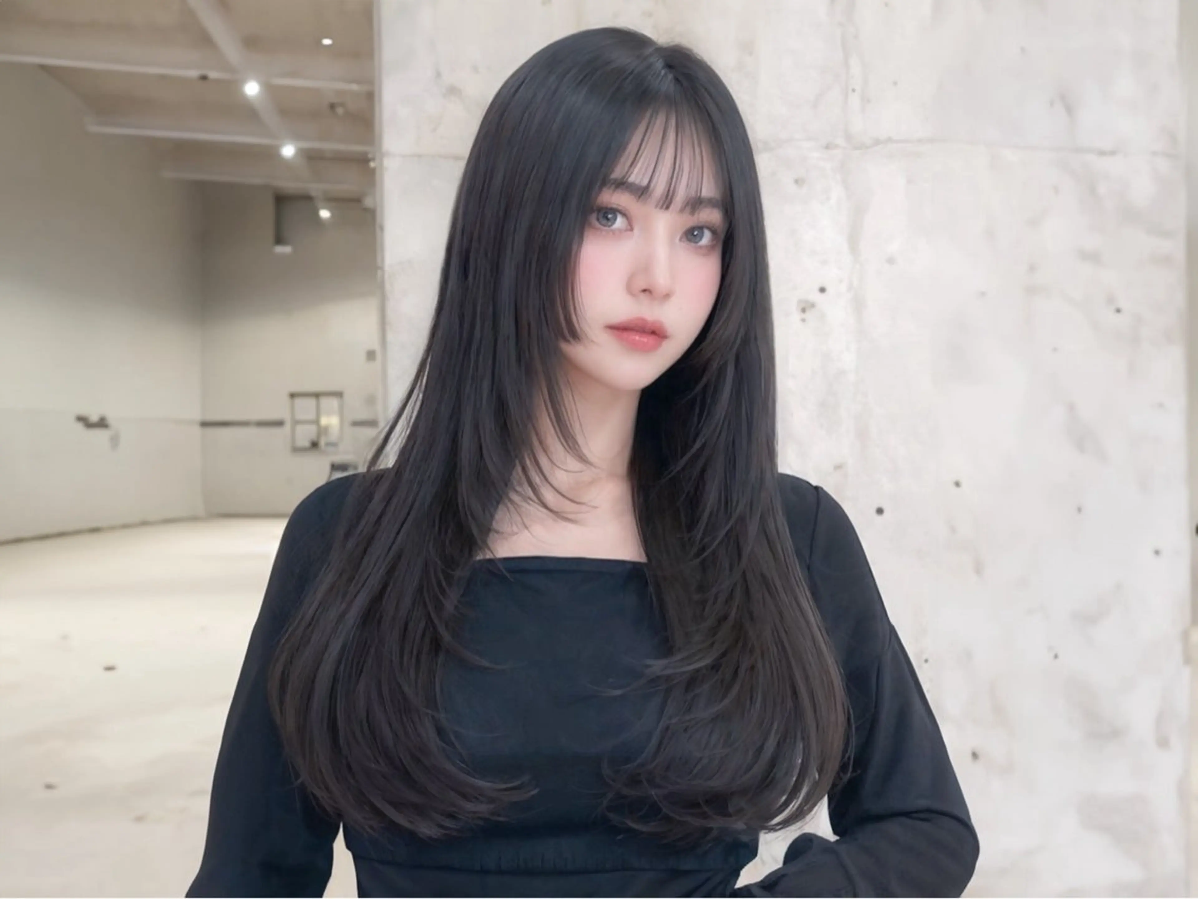 ロング カット ヘアカラー トリートメント 韓国風cut/ 縮毛矯正/正岡幹康のヘアスタイル