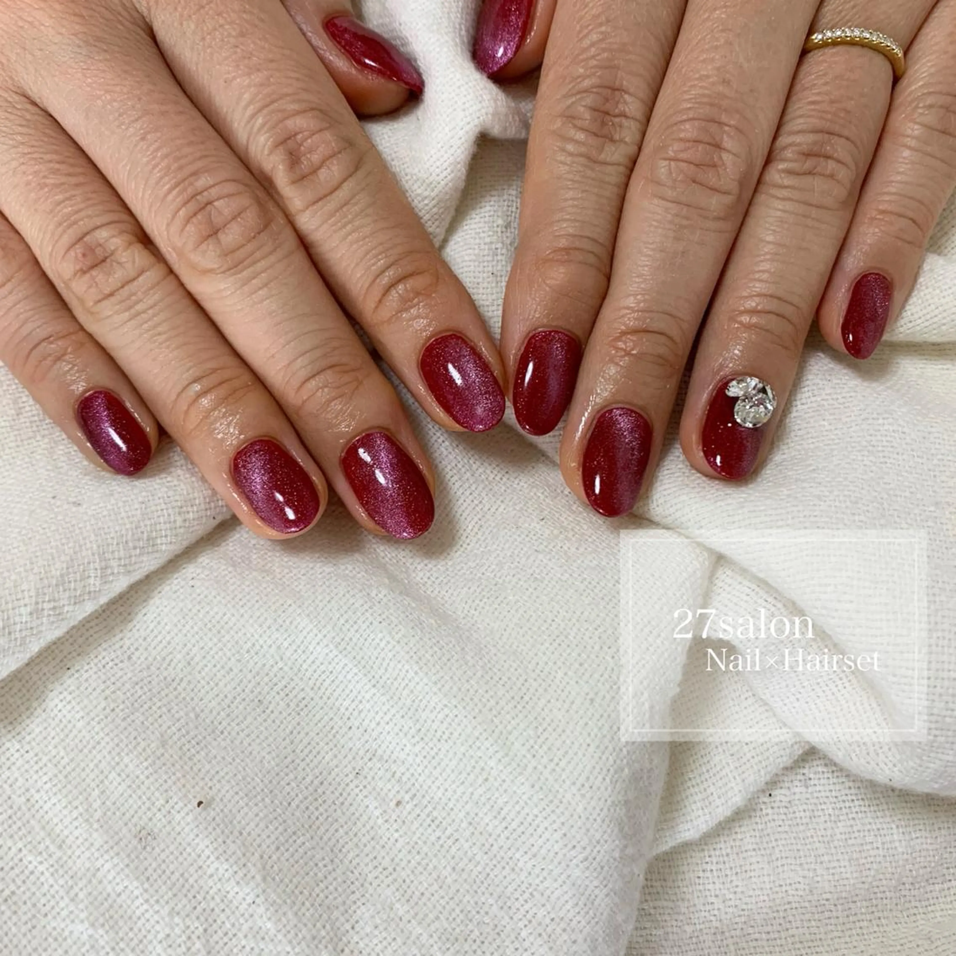 ネイル ボルドー マグネットネイル 27salon yuinaのネイルデザイン