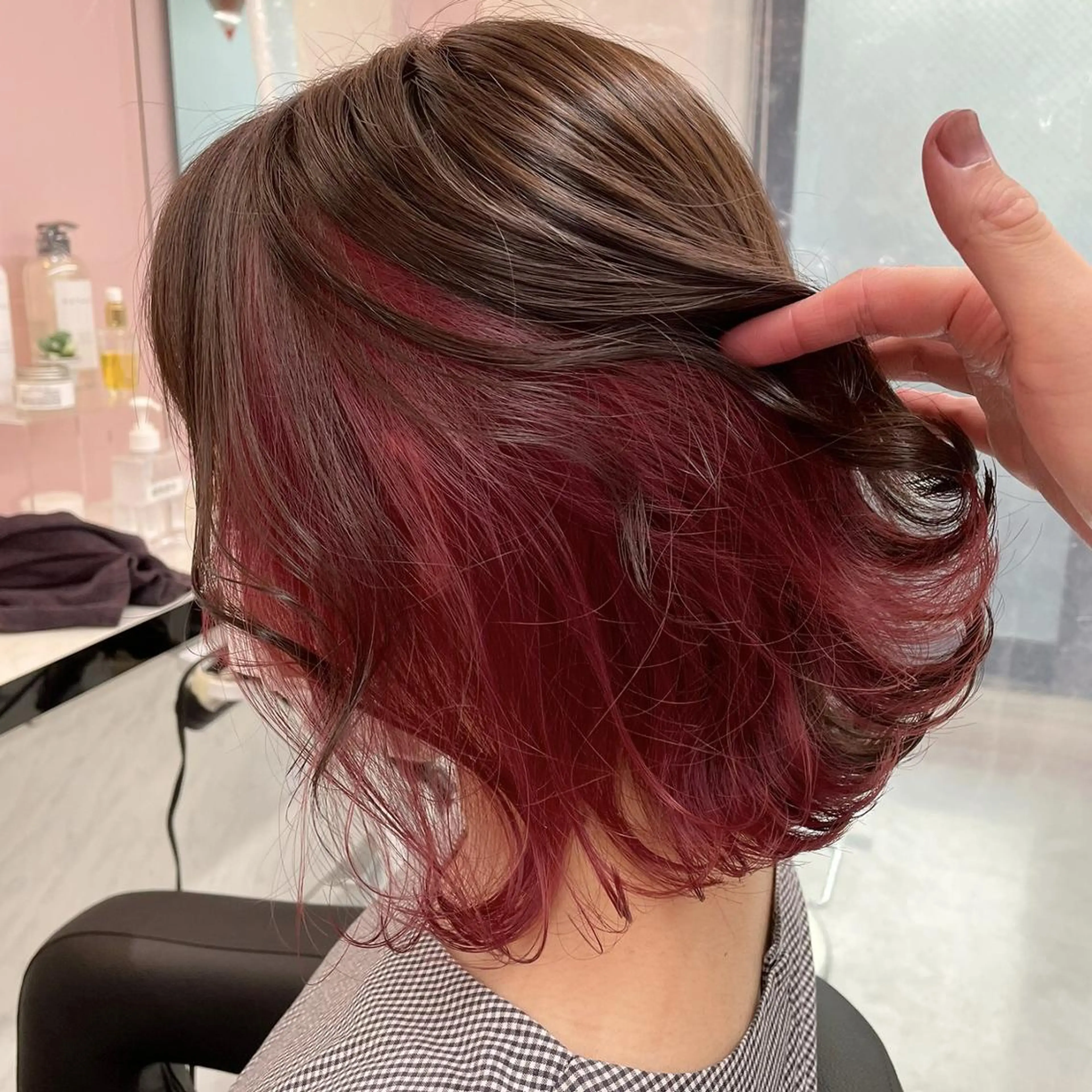 セミロング ヘアカラー トリートメント ヘッドスパ ヘアセット 韓国スタイル🇰🇷 トレンドレイヤー🪡のヘアスタイル