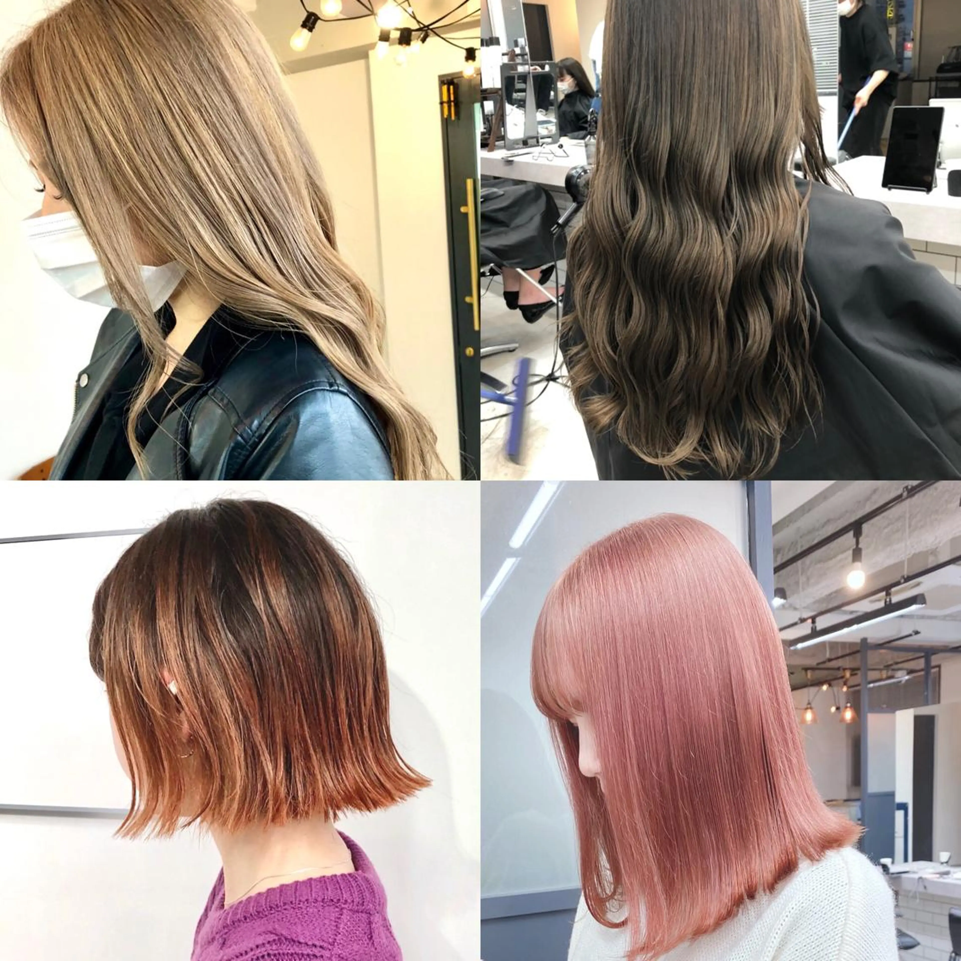 ミディアム ヘアカラー トリートメント 難波/心斎橋/ボブ/ 髪質改善/ハイトーンのヘアスタイル