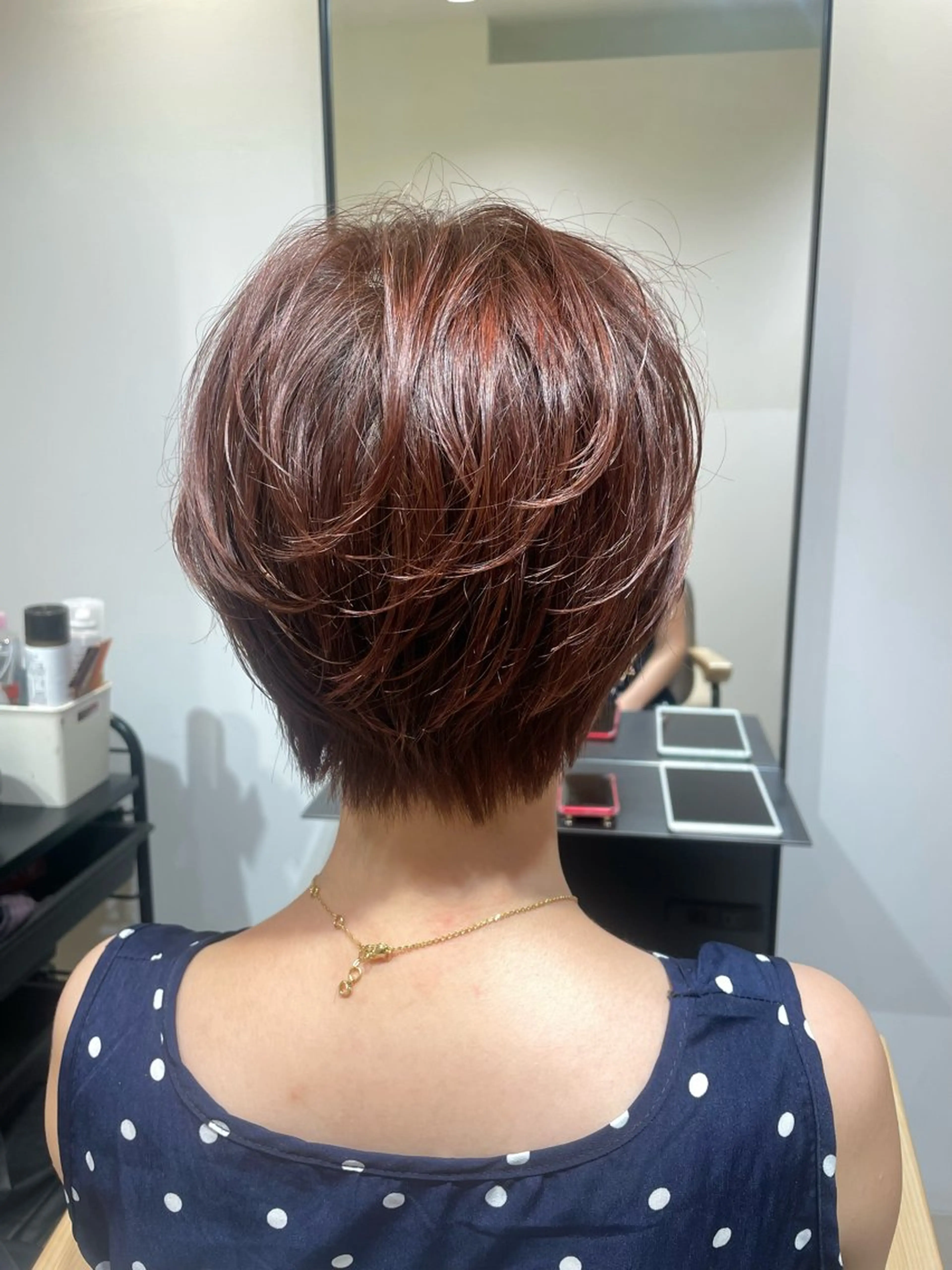 ショート カラー ブラウンカラー ピンクカラー ピンクブラウン ヘアカラー miyu 美髪縮毛矯正𓂃꙳⋆のヘアスタイル