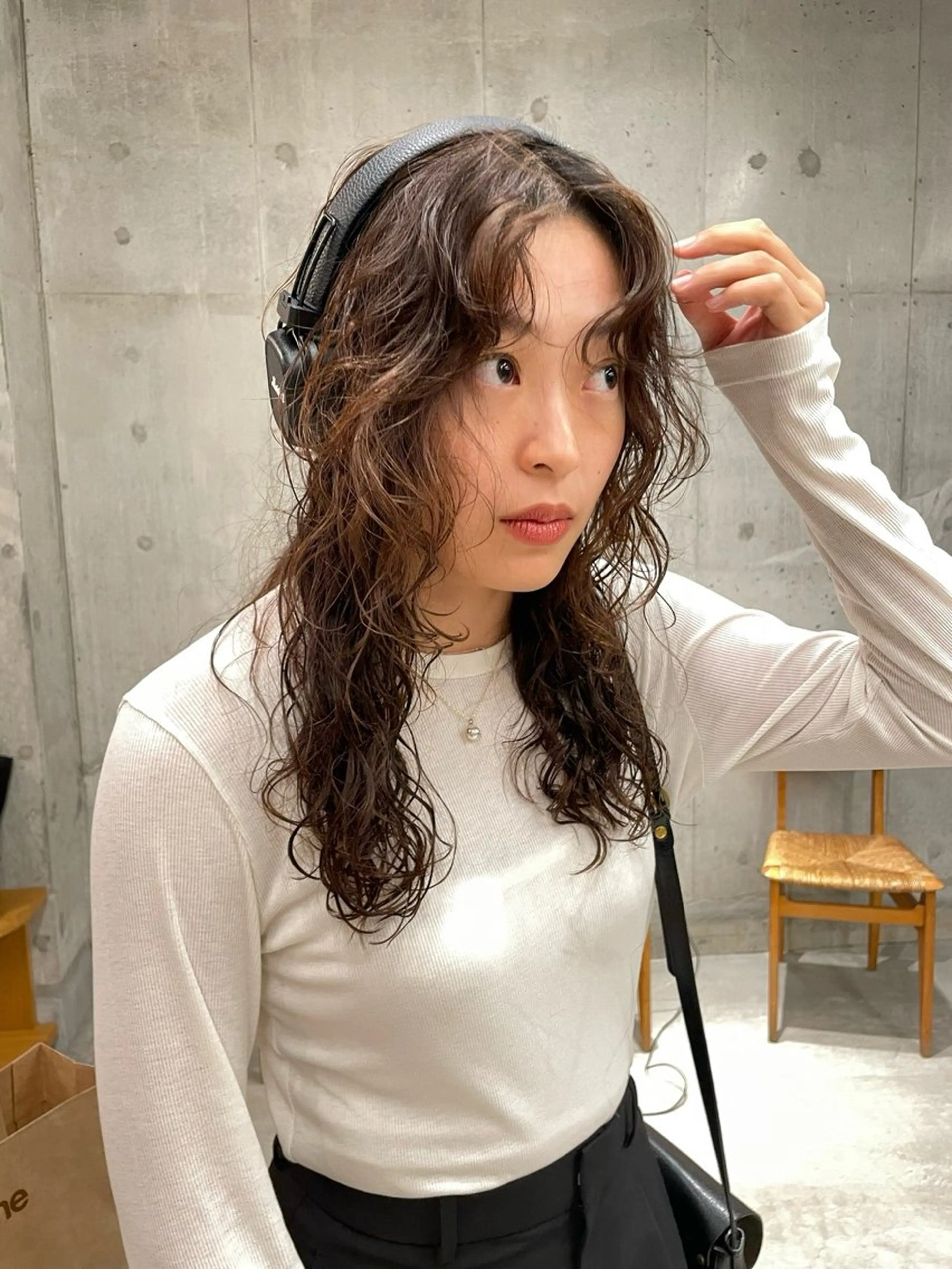 ロング パーマ レイヤーカット カット パーマ Qin shaire salon 原宿所属・🌿パーマ/ボブ/ レイヤー/Mikiのヘアスタイル