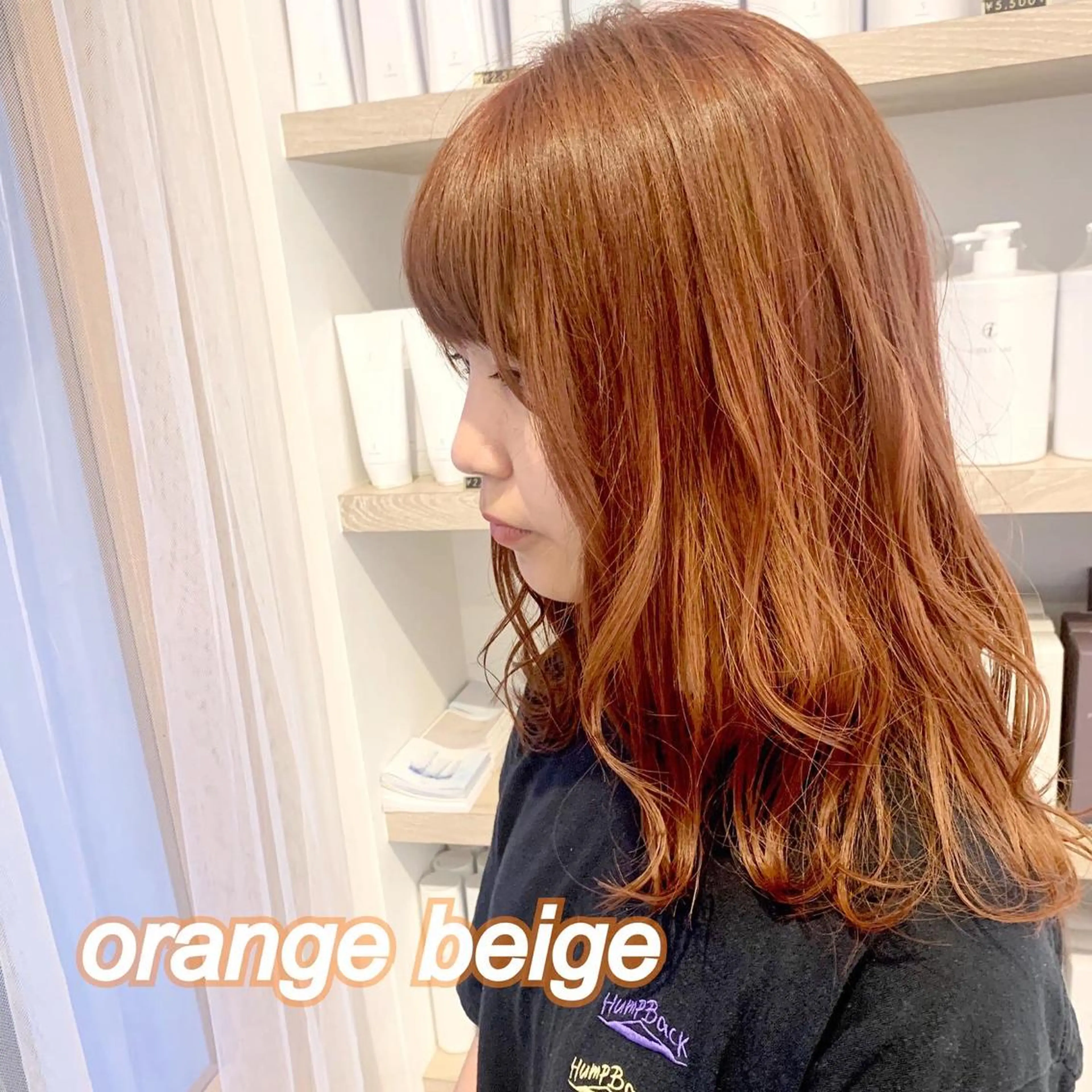 ロング カラー ベージュカラー ブリーチ ダブルカラー オレンジ オレンジベージュ cher. 新井瑞希のヘアスタイル