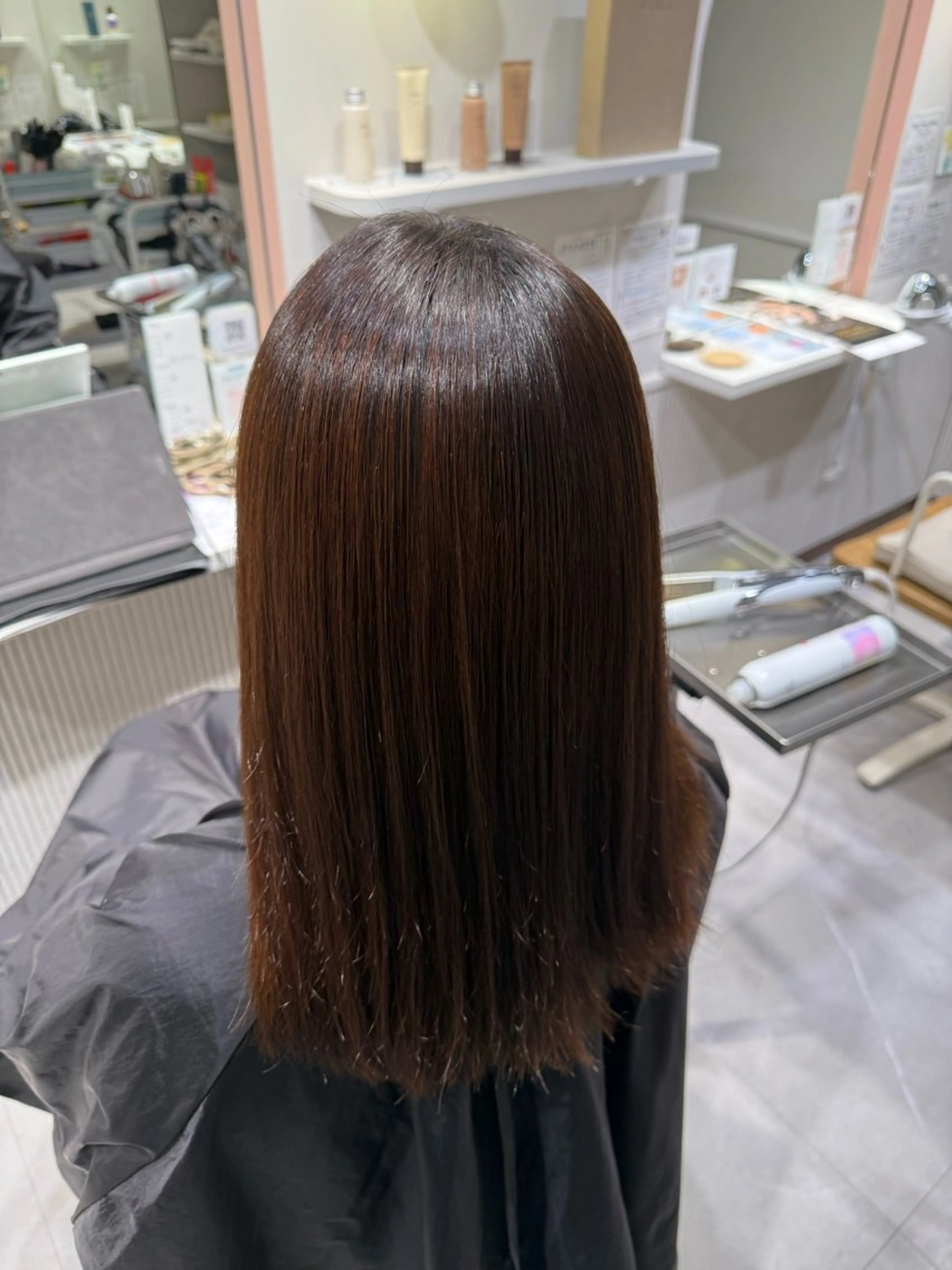 ロング 縮毛矯正 レイヤーカット/暖色 /ボブ/髪質改善/翠のヘアスタイル