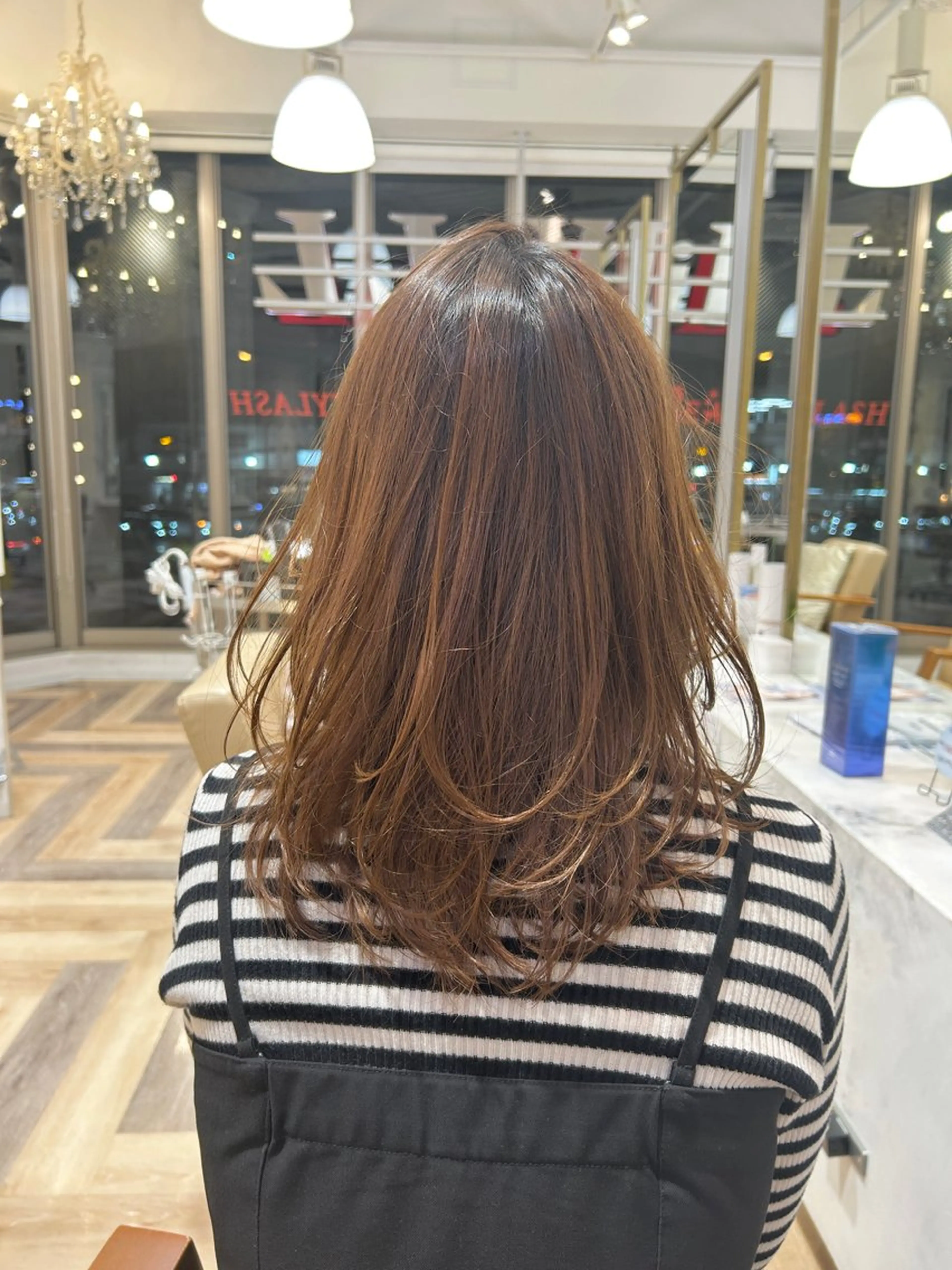 セミロング カラー 透明感カラー レイヤーカット カット 野田阪神/レイヤー/ ハイライト/yuuのヘアスタイル