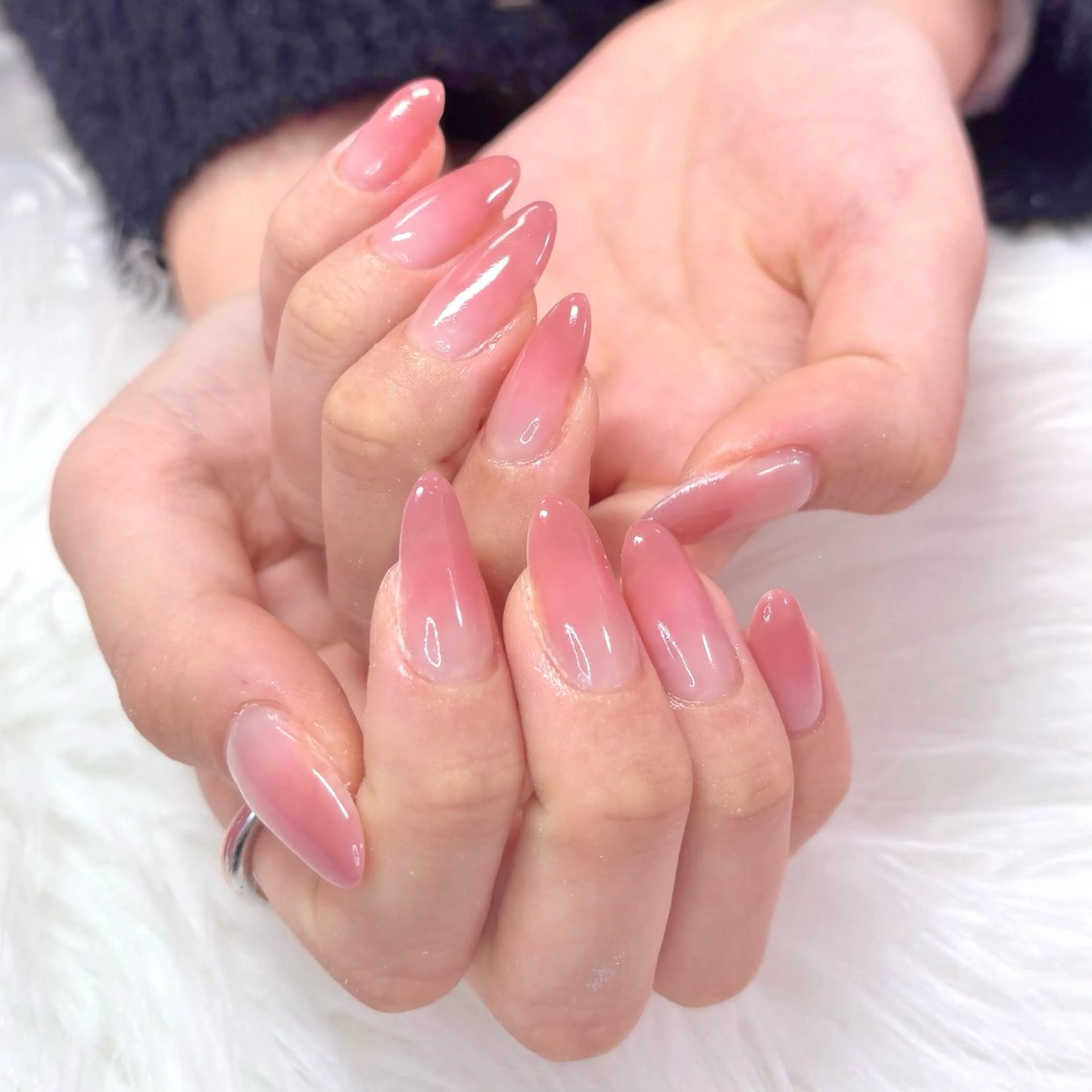 ネイル グラデーション ピンク ハンドネイル Noix nailのネイルデザイン
