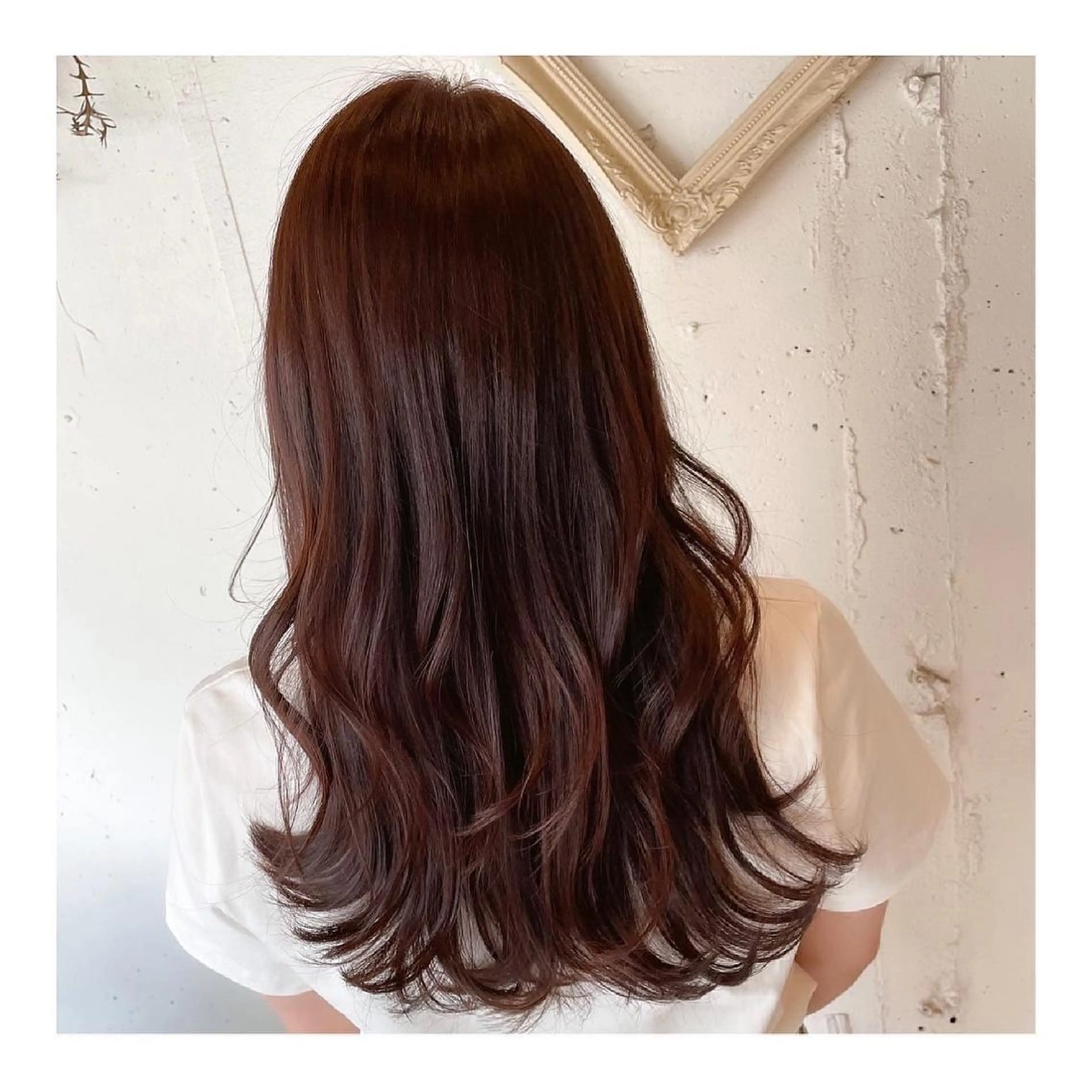 ロング カラー ロングレイヤー オレンジ レイヤーカット ロング ヘアカラー トリートメント ❁⃘ ち だ り さ ❁⃘のヘアスタイル