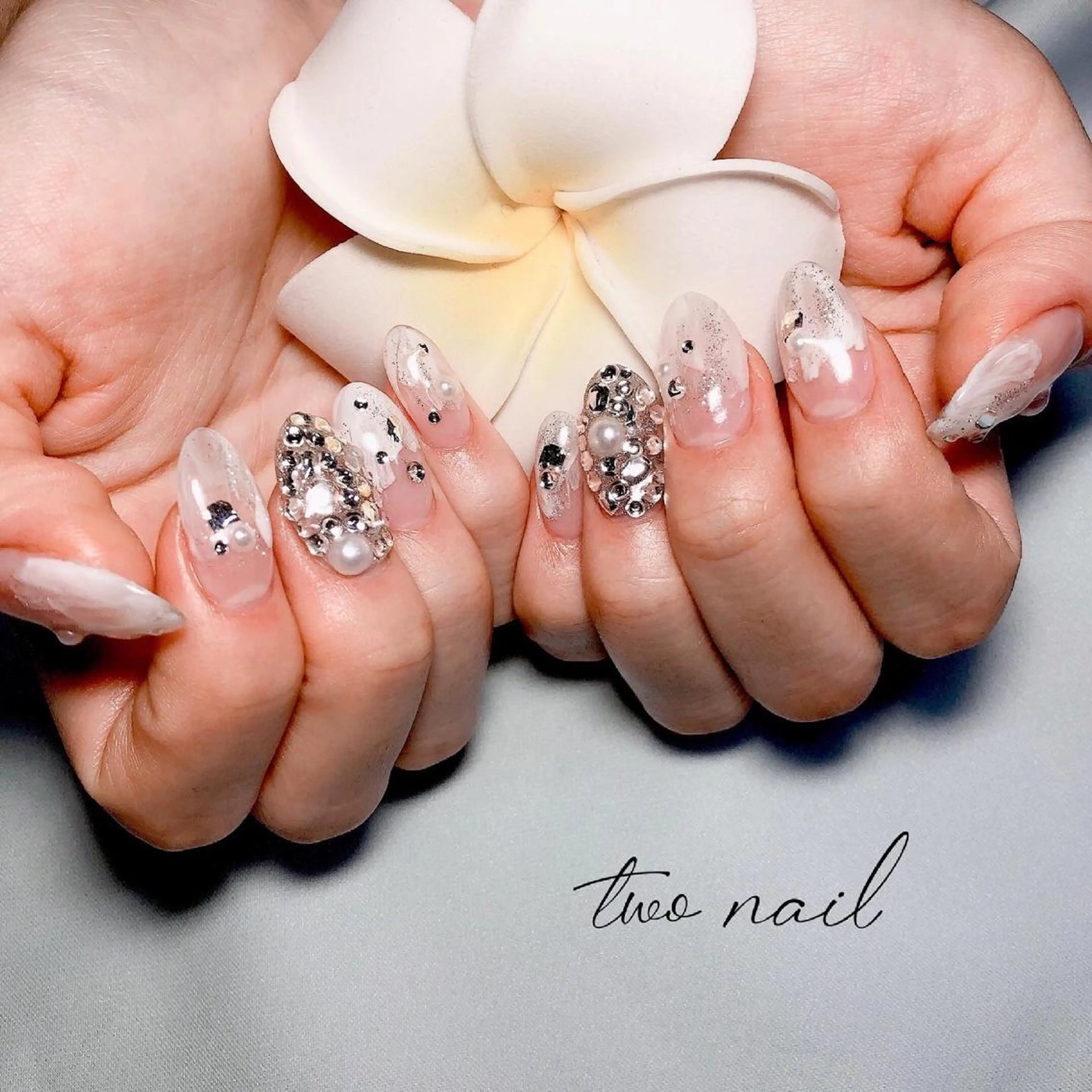 ネイル アートネイル フットネイル ハート ニュアンスネイル ブライダルネイル two nailのネイルデザイン