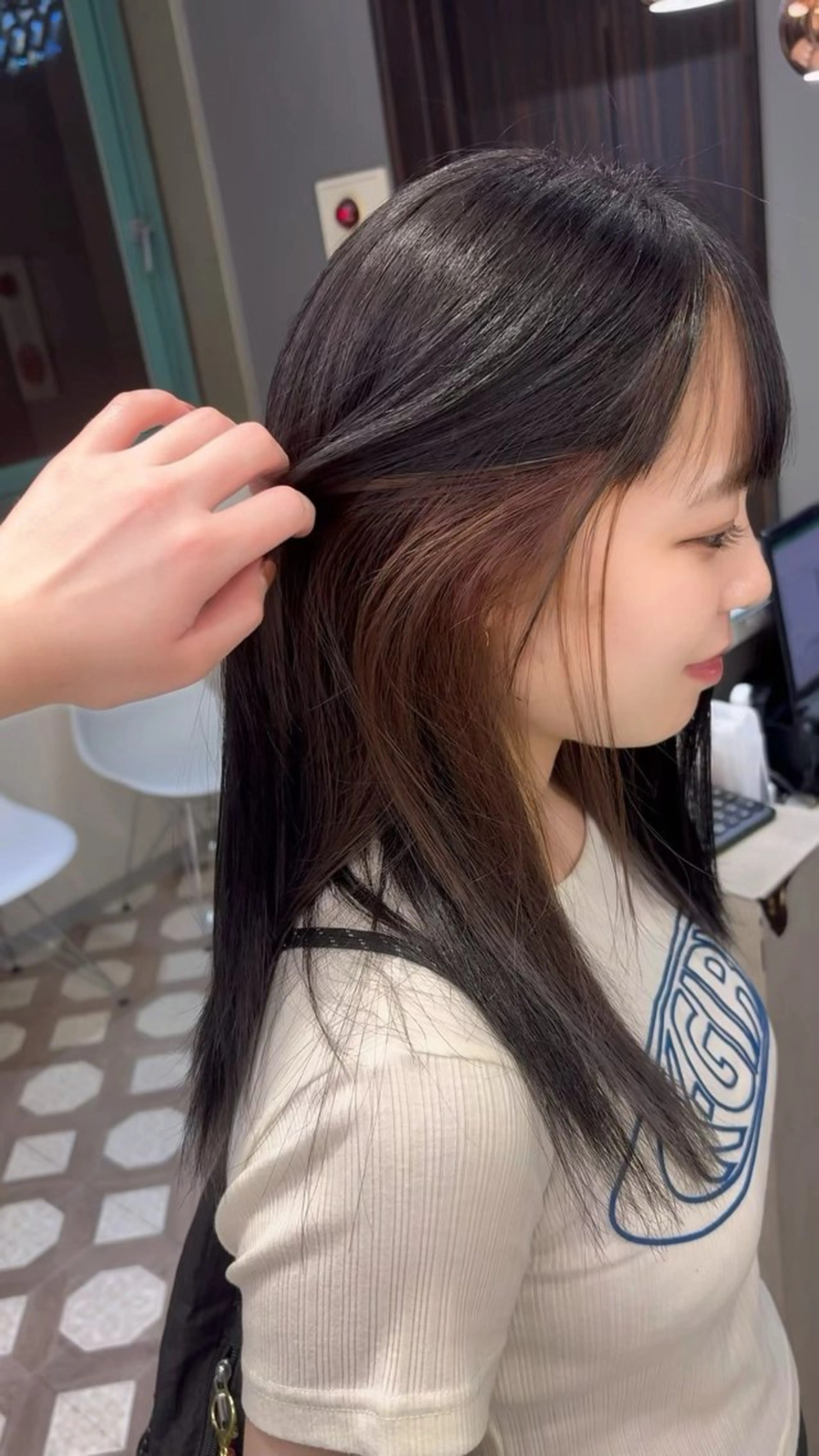 ロング ヘアカラー ミルクティー/ピンク /ブロンド 咲良のヘアスタイル