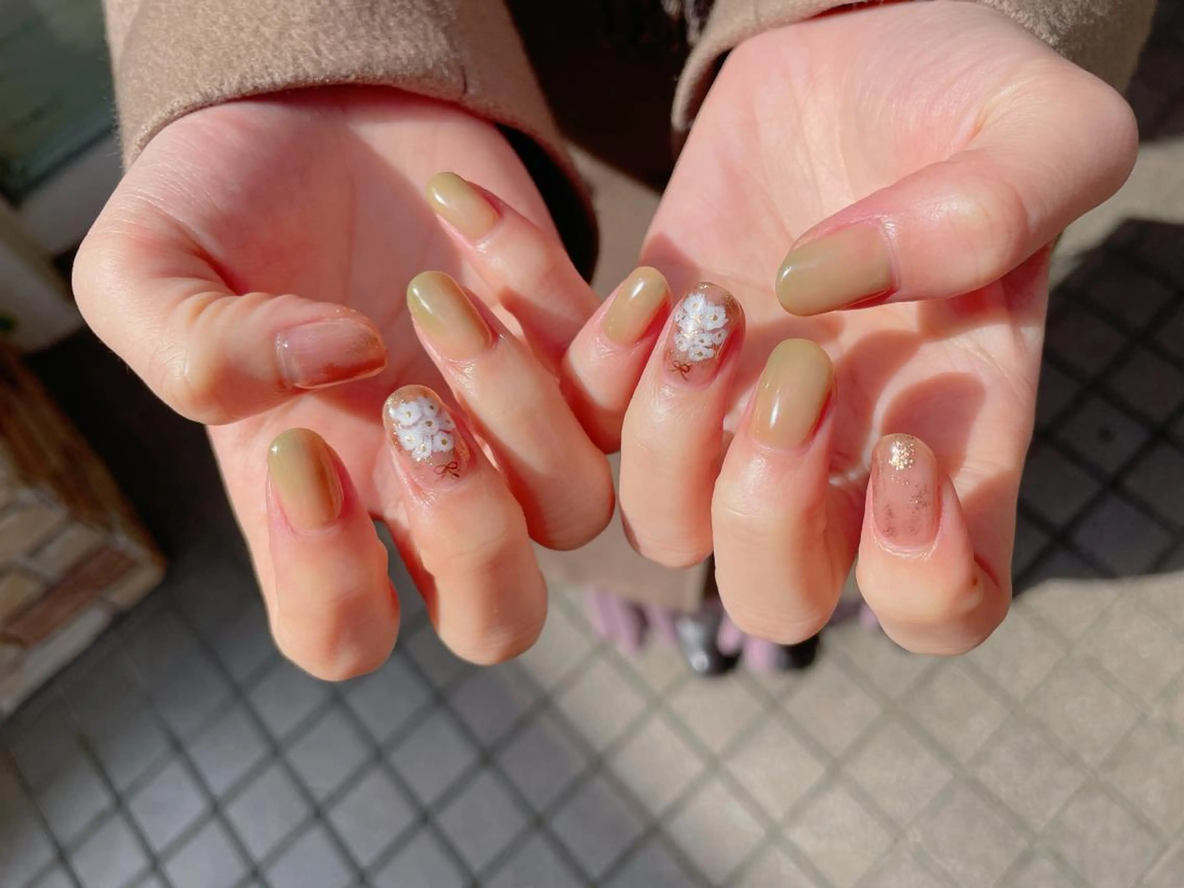 ネイル オーロラネイル 桜ネイル フラワーネイル フットネイル マグネットネイル nailroom  OHANA所属・nailroom OHANA🌴のネイルデザイン