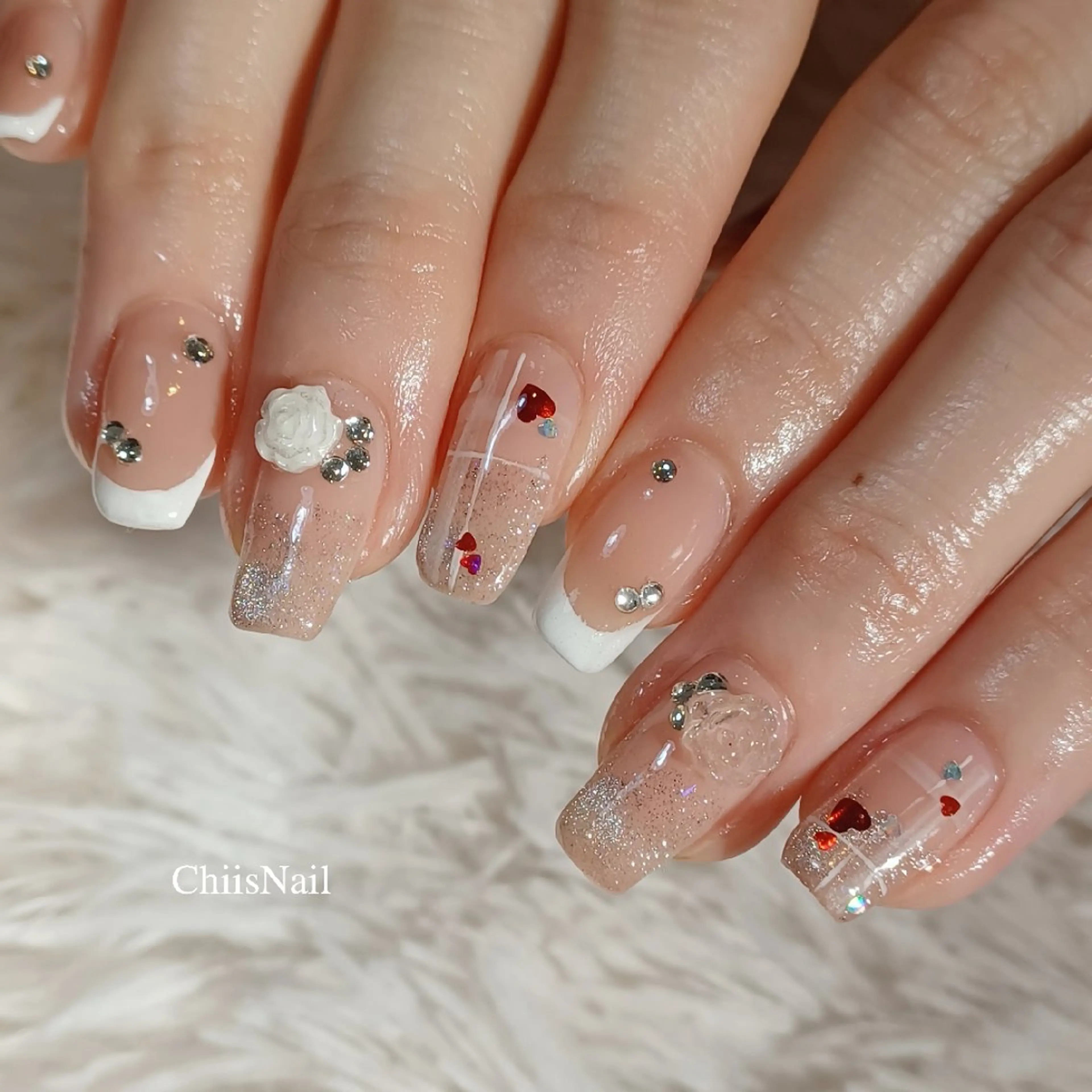 ネイル バレンタイン ハンドネイル ChiisNail チィズネイルのネイルデザイン