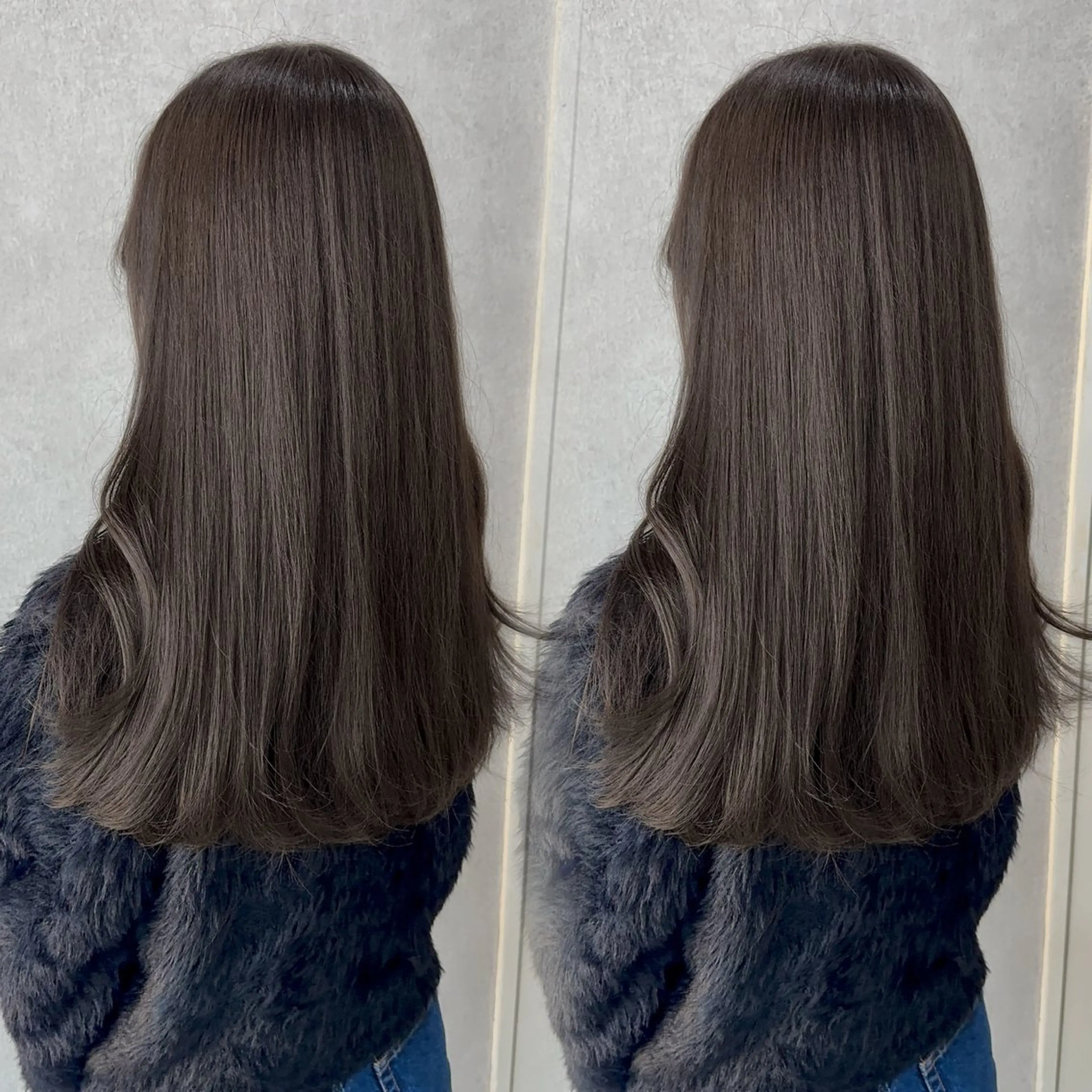 ロング カラー アッシュ アッシュブラウン ベージュカラー 黒髪 ブリーチ カット ヘアカラー トリートメント 赤み無し柔らかカラー 【梅田】madokaのヘアスタイル