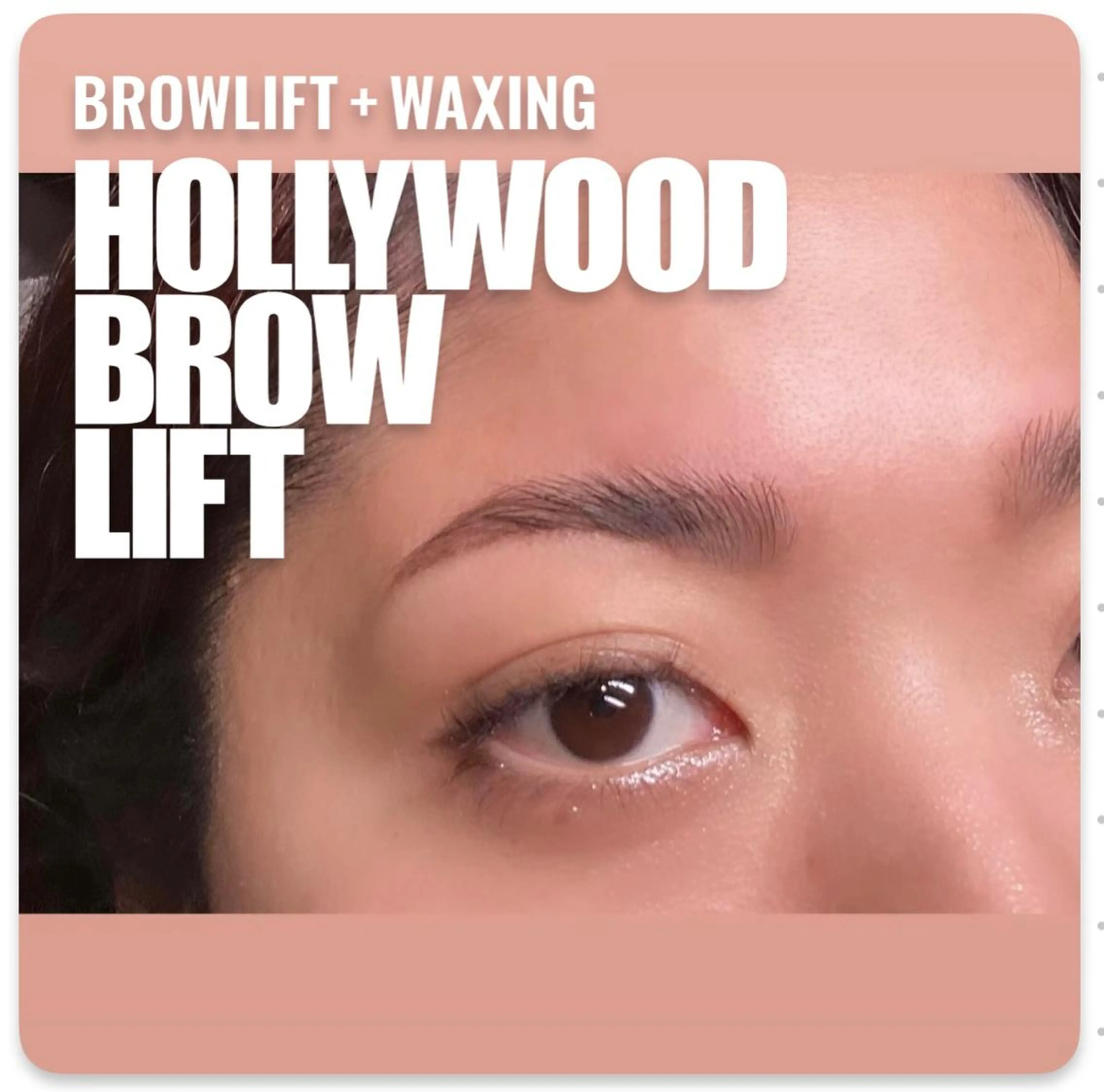 ハリウッドブロウ、眉スタイリング、ワックス脱毛、高保湿お目元パック付きのフルコース✨✨(パーマ有り)の写真