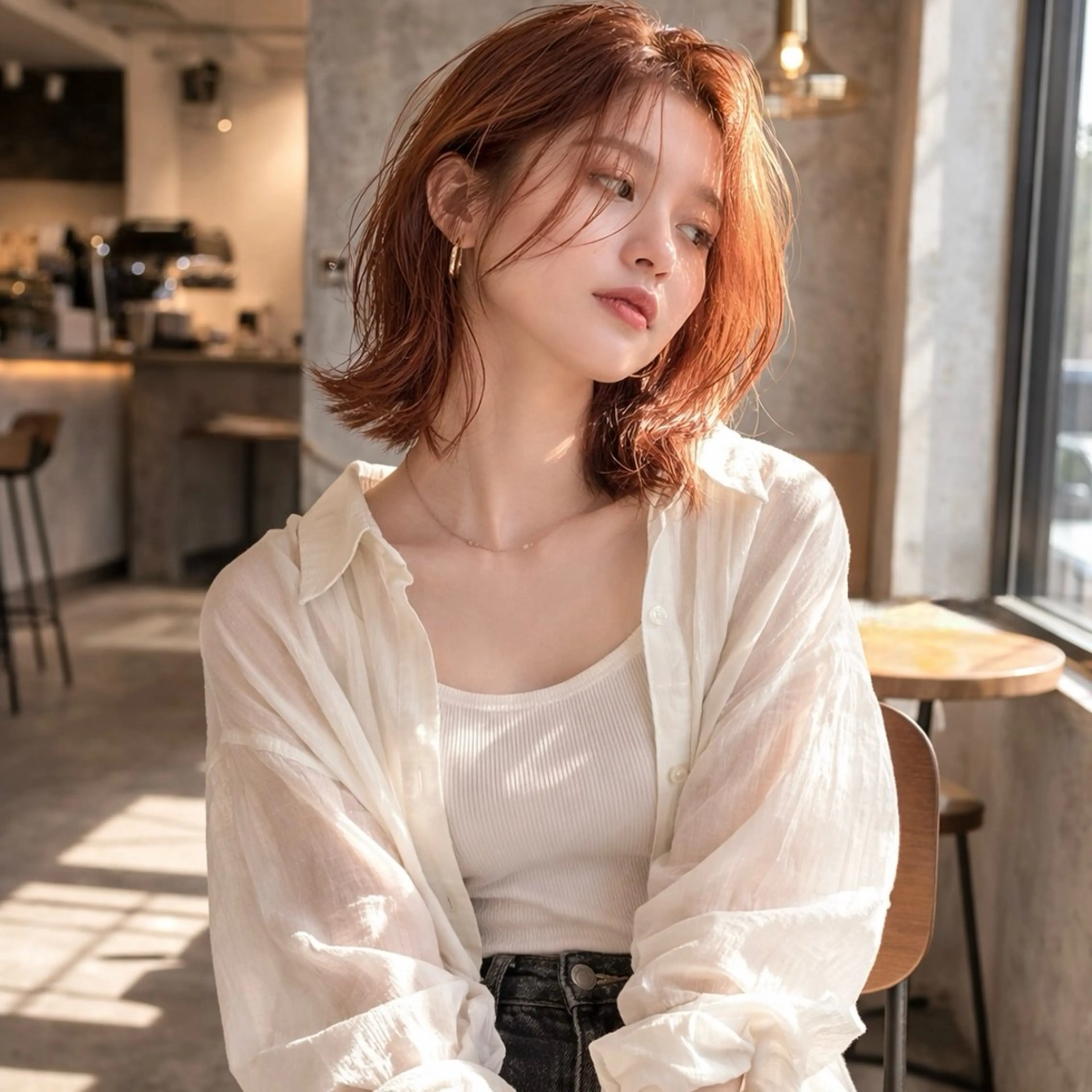 ミディアム カラー ヘアカラー トリートメント 一ノ瀬 暁のヘアスタイル