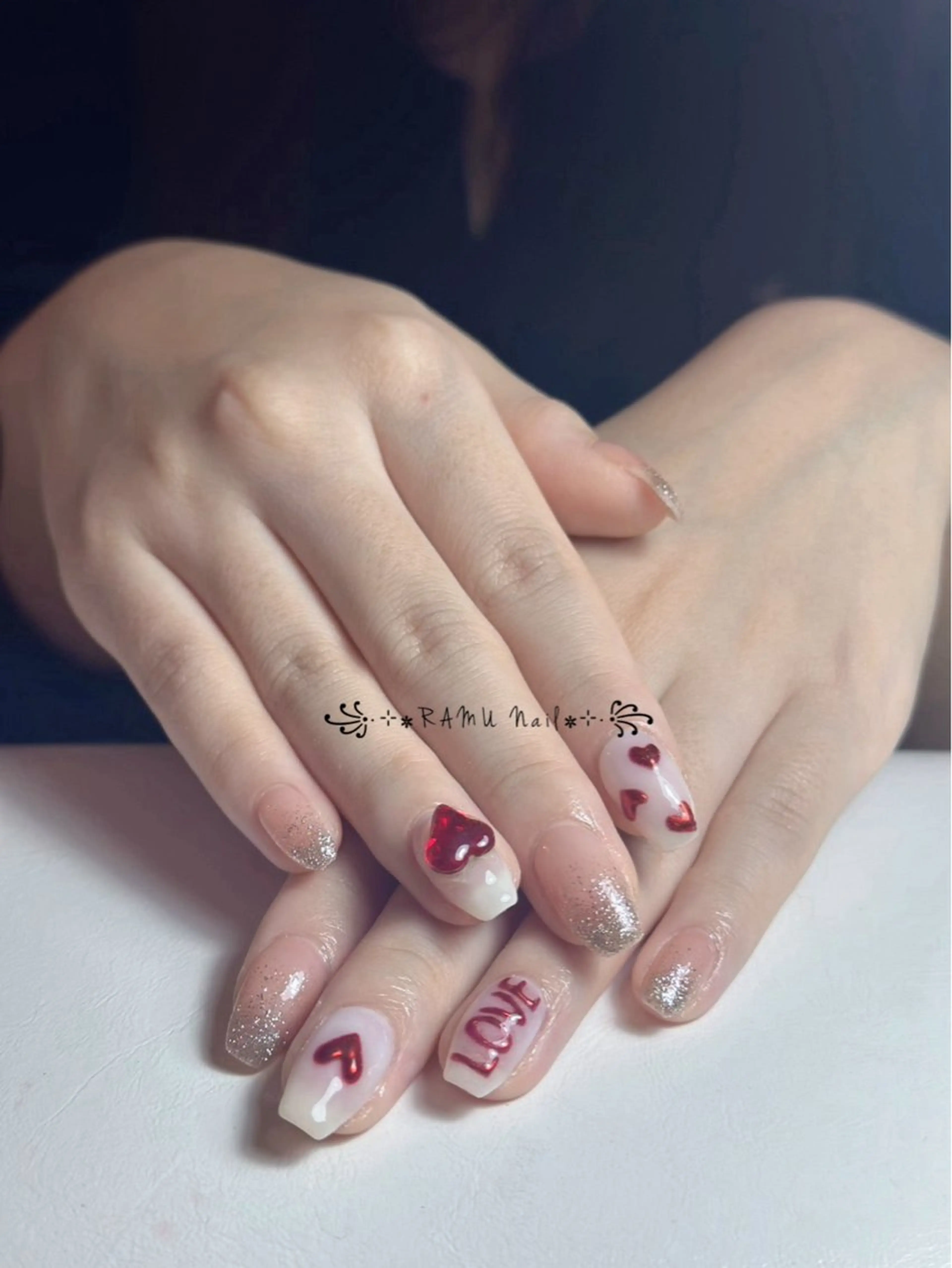 ネイル フレンチネイル 韓国ネイル シンプルネイル 冬ネイル RAMU Nail 恵比寿店のネイルデザイン