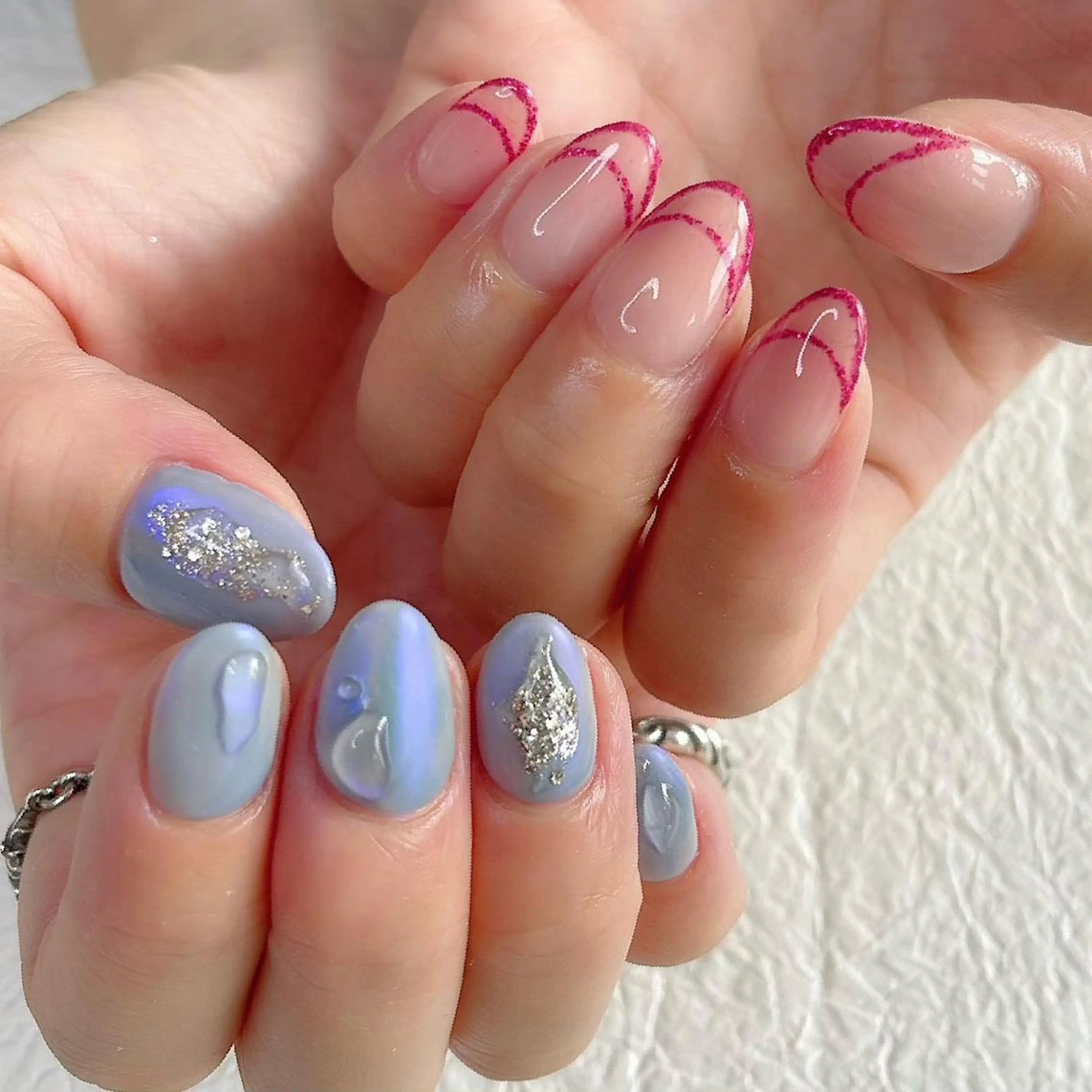 ネイル アートネイル ジェルネイル キラキラネイル ミラーネイル ニュアンスネイル Y nail なんば堀江店のネイルデザイン